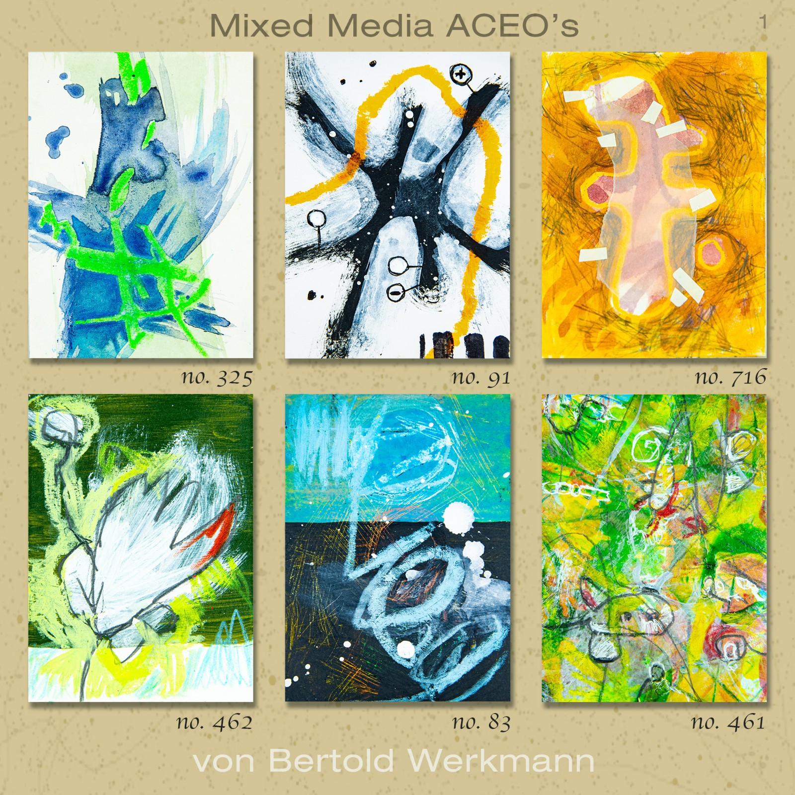 Original painting ACEO miniature OOAK modern art unique trend abstract No. 774