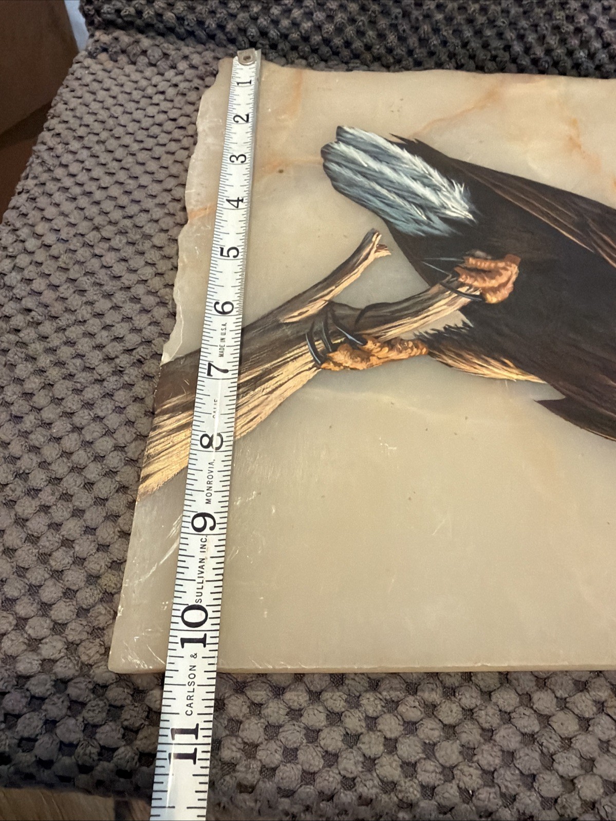 Eagle Hand Painted On Stone Slab