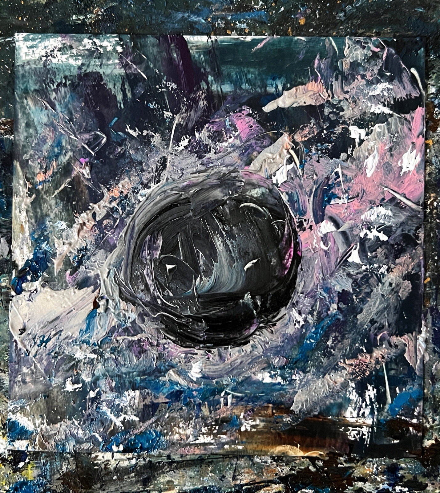 Dark Matter Nebula Shadow Abstract Painting Dark Academia Space Art Gift Unixes