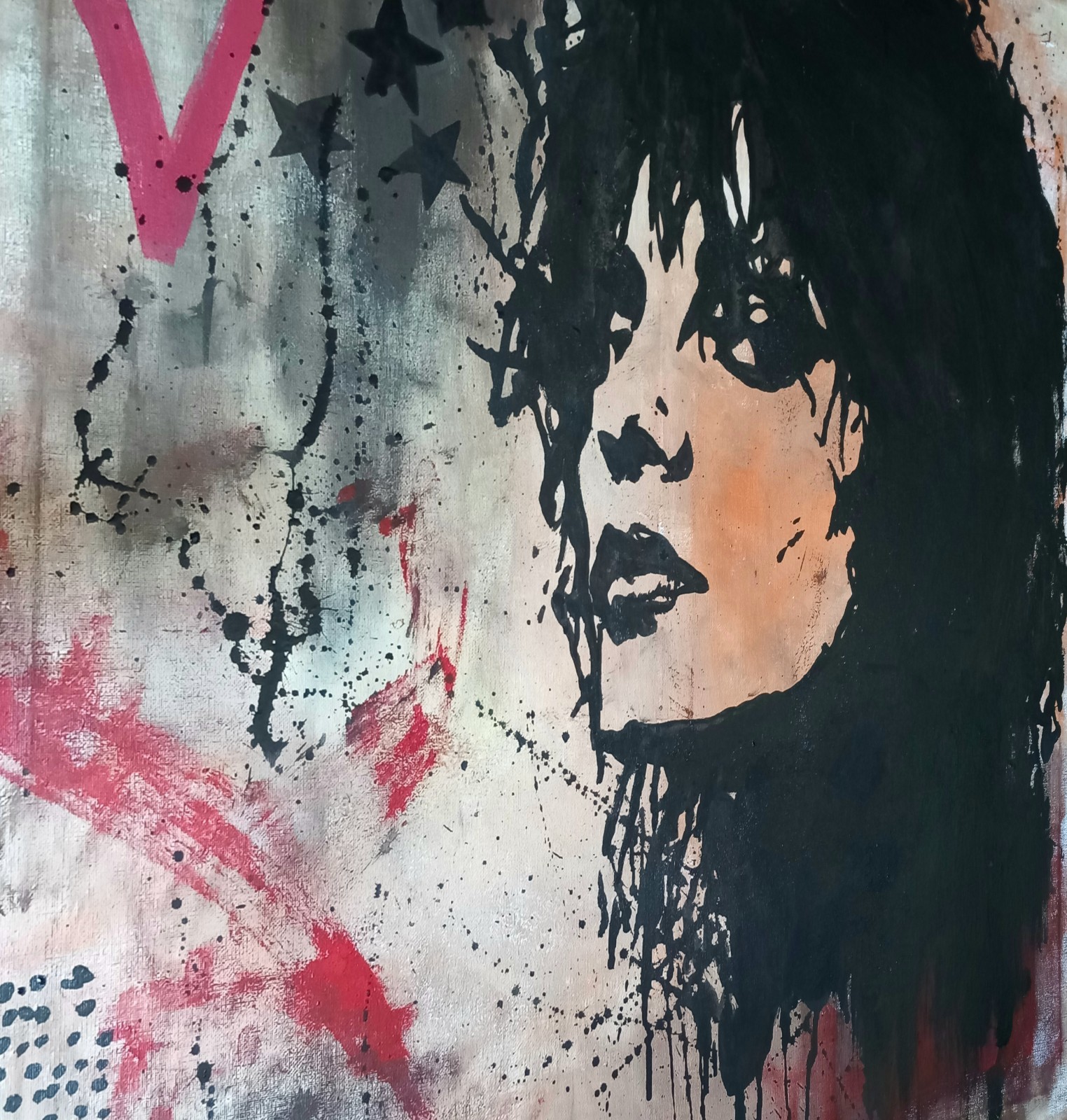 Original painting unique signed abstract modern art painting picture Nina Hagen