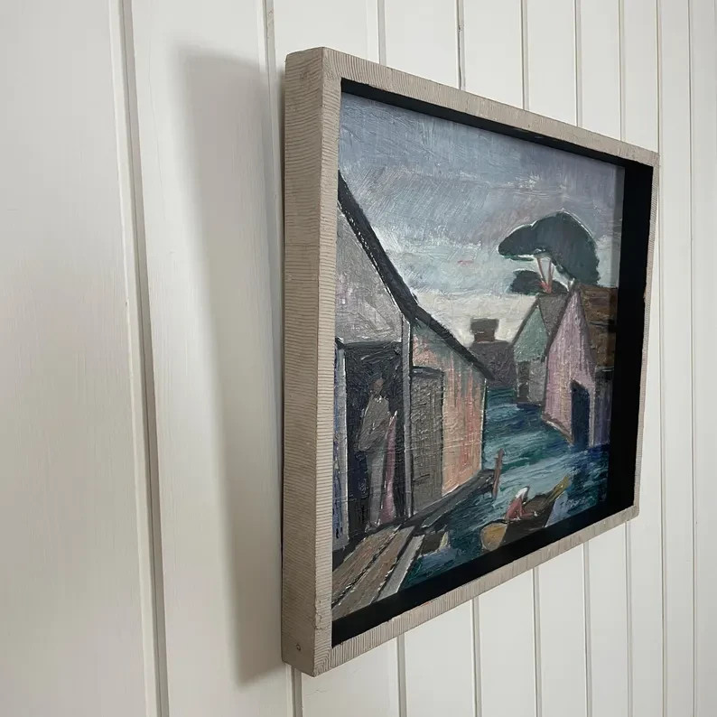 Tor Andersson Vintage Swedish Mid Century Oil Painting Original Framed Art