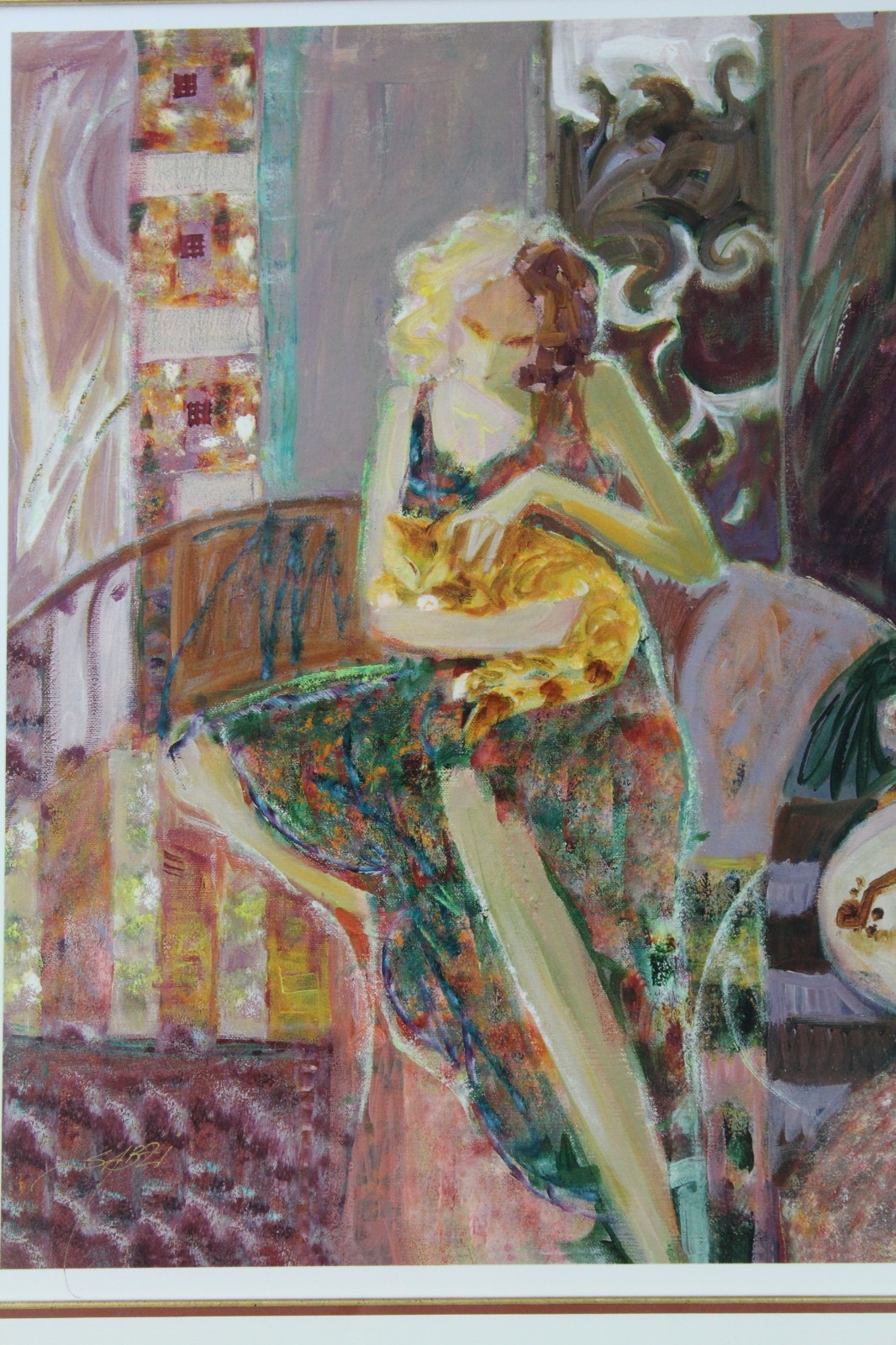 Women with a Yellow Cat