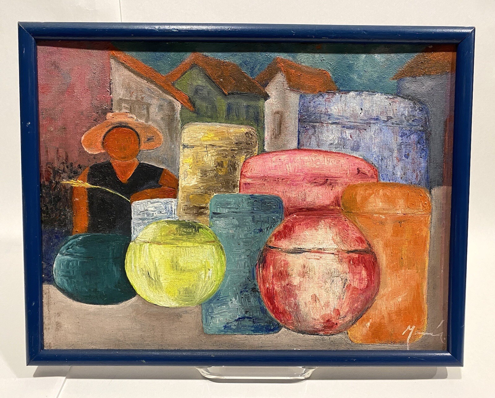 South American Pottery Market Oil Painting Signed By Artist