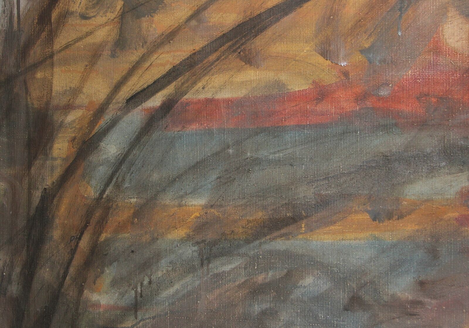 Vintage oil painting abstract landsacpe