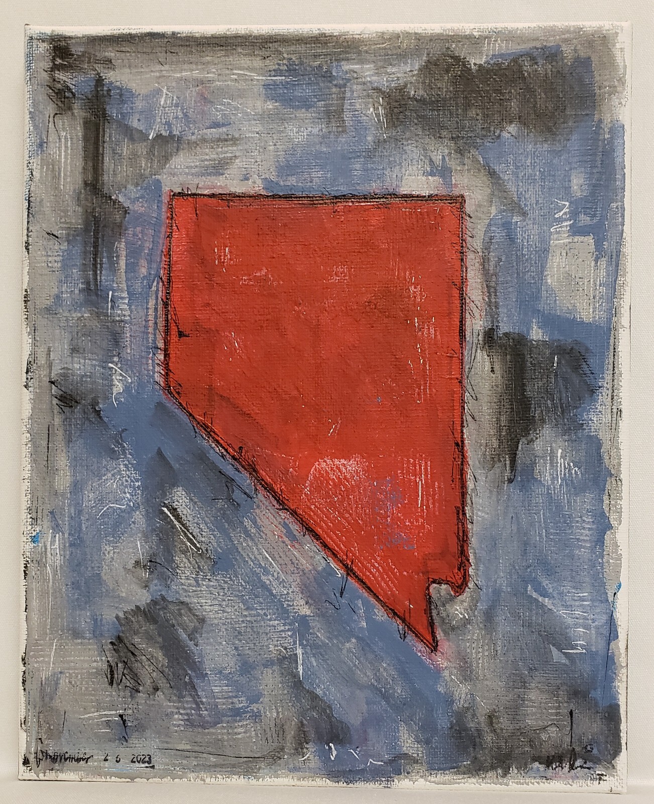 Original Abstract Modern Minimal Geometric Painting By K.A.Davis » Nevada «