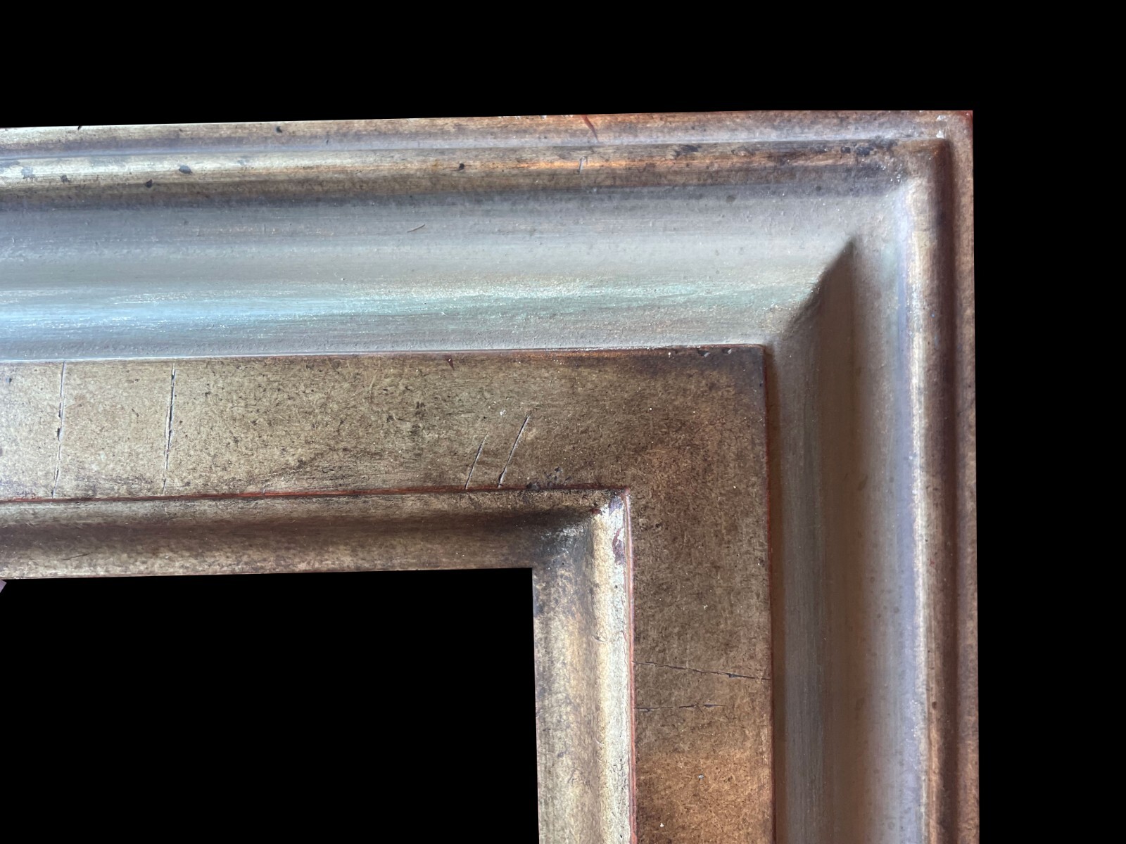 2 1/2″ wide 7″ x 12″ opening – 12k white gold with blue tiffany panel – USA
