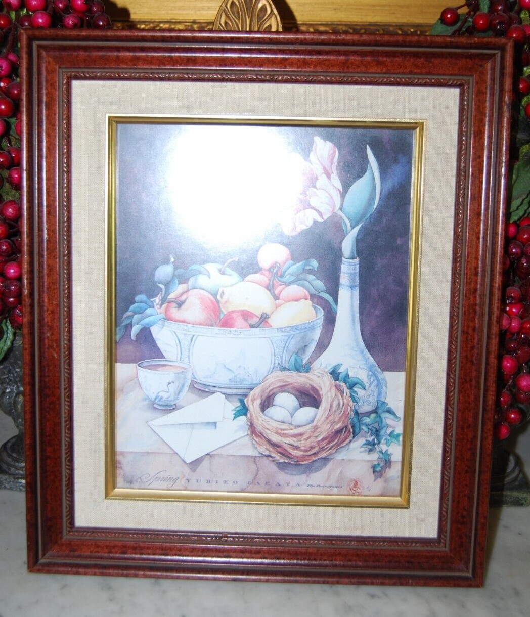 2 x VINTAGE LITHOGRAPHS PRINTS SPRING & SUMMER THE FOUR SEASONS BY YURIKO TAKATA