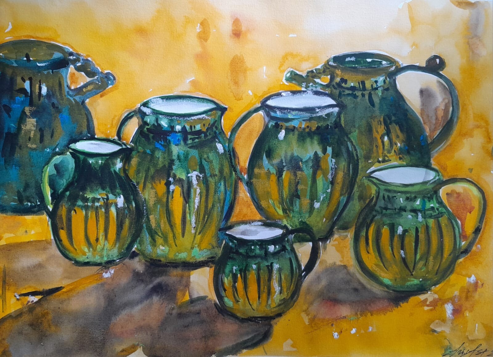 Arisa Strazds – «Ceramics» – paper/watercolor, 29×42 cm