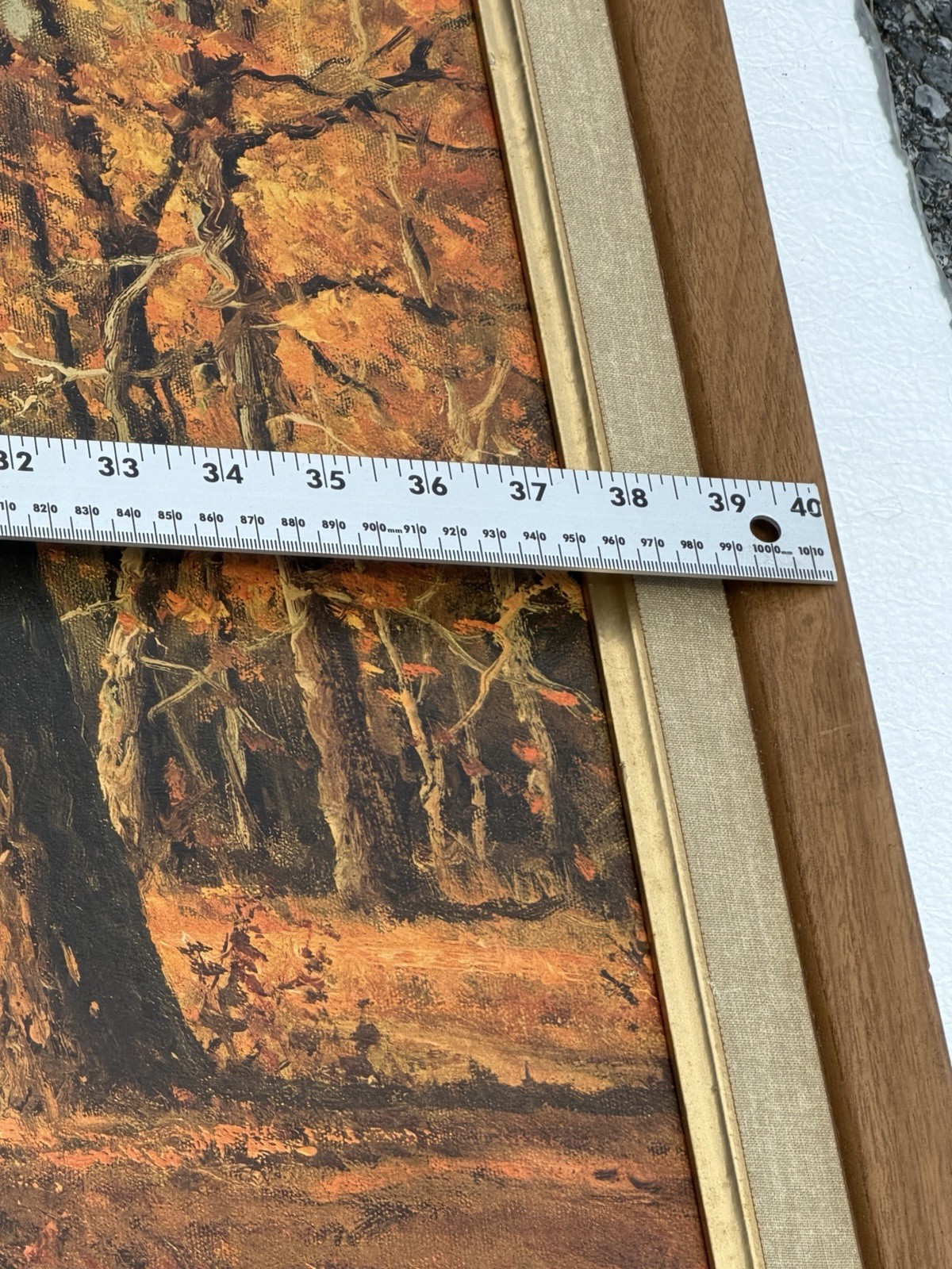 Robert Wood ‘October Morn’ Landscape Painting 41″x28″ Vintage