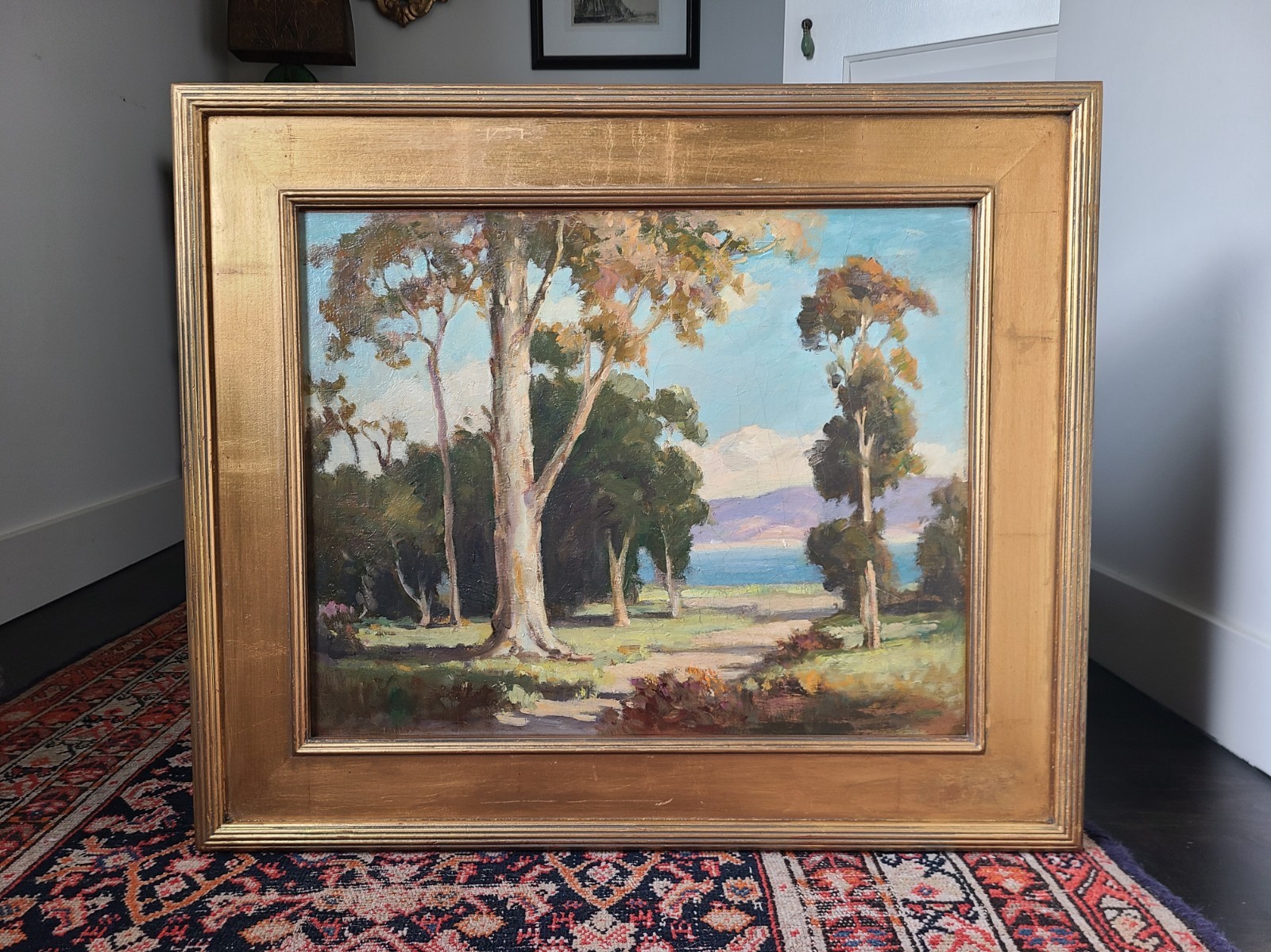Vintage Plein Air Oil Painting 1950’s California Bay Area Coastal Scene