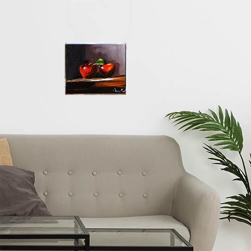Still Life APPLES Oil painting by Natalia Demenko collectible art UKRAINE