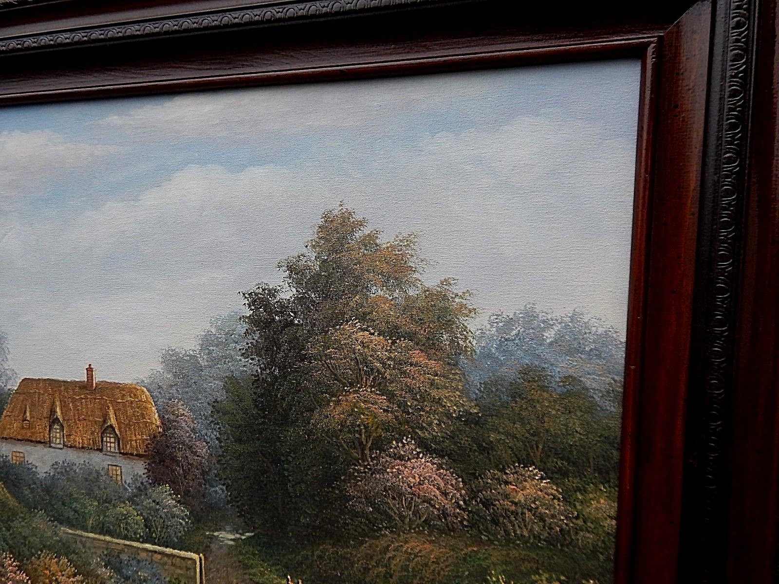 English Cottage, original oil painting. The late Charles P. Wilson. Mint Cond.