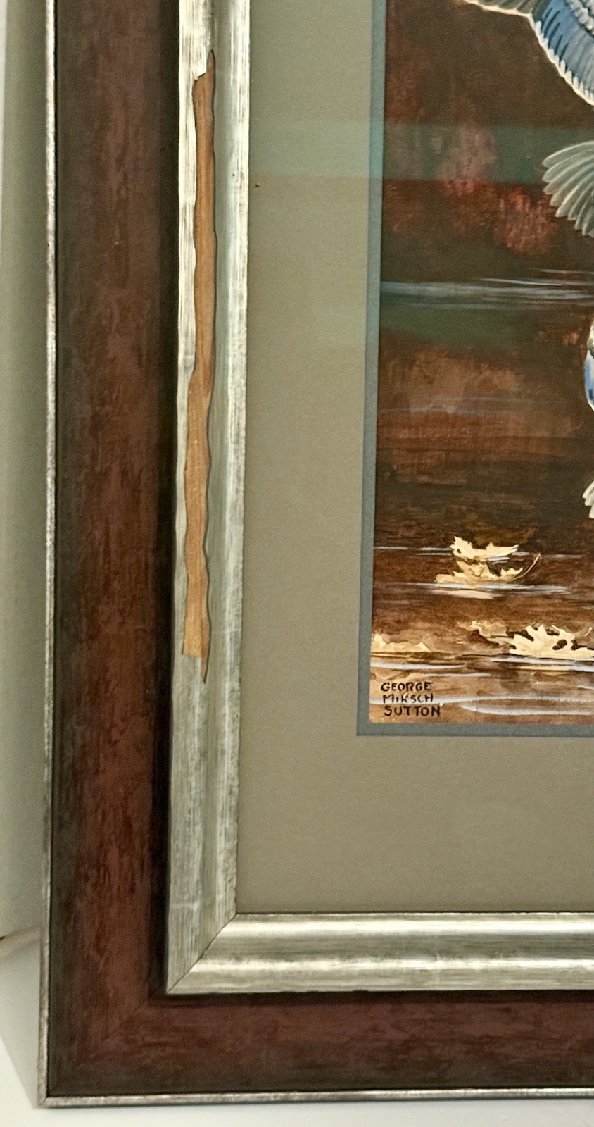 George Miksch Sutton Original Bird/Duck Art Painting Wood Ducks, Signed, Framed