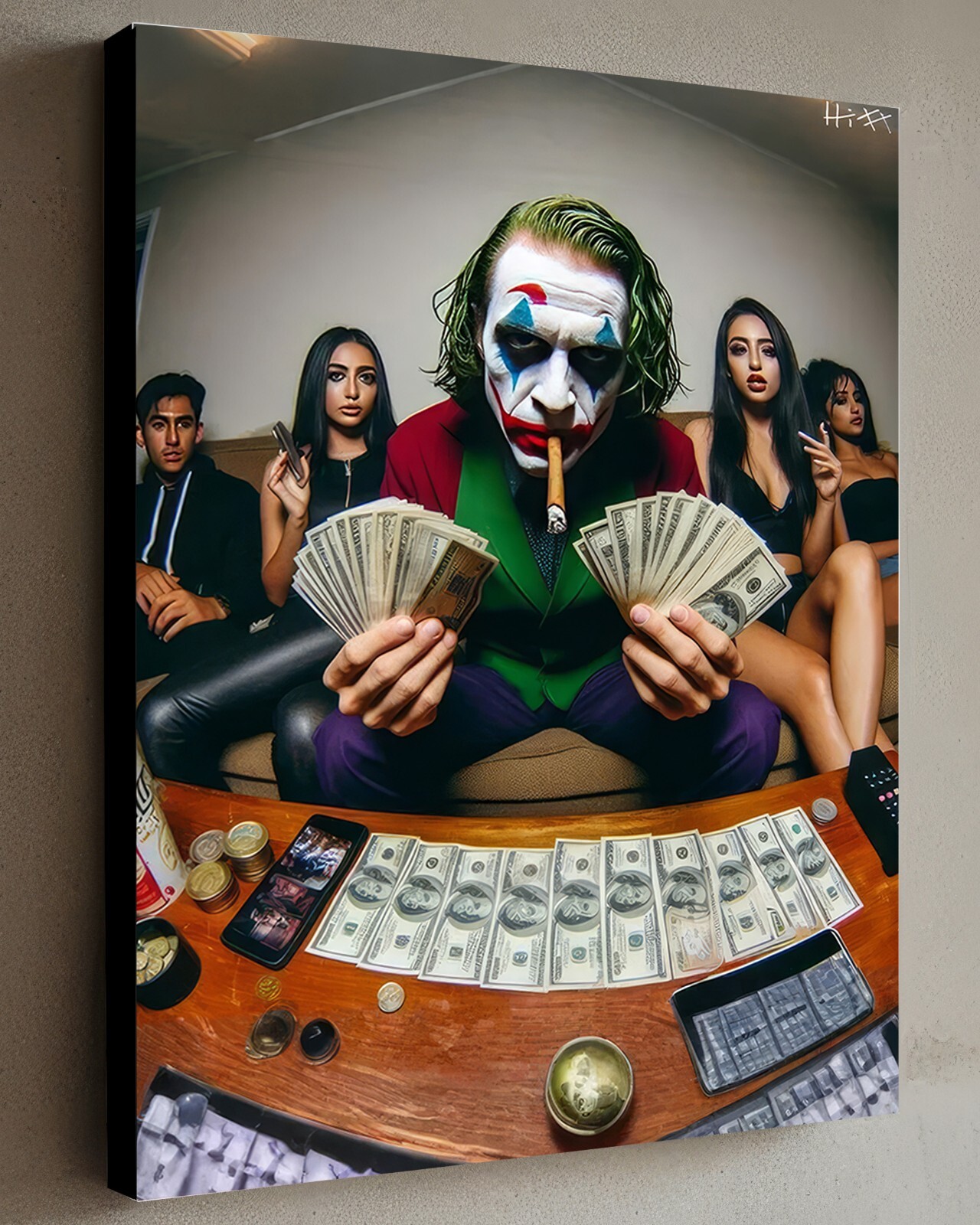 The JOKER CANVAS PAINTING 40x30CM w/COA Jacob Hitt