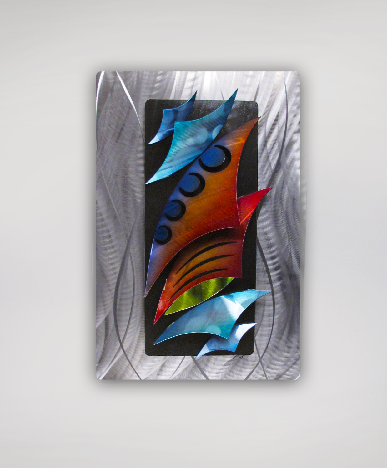 «Aquadelic» Modern 3D Abstract Metal Wall Art Work Painting Sculpture Fish XL
