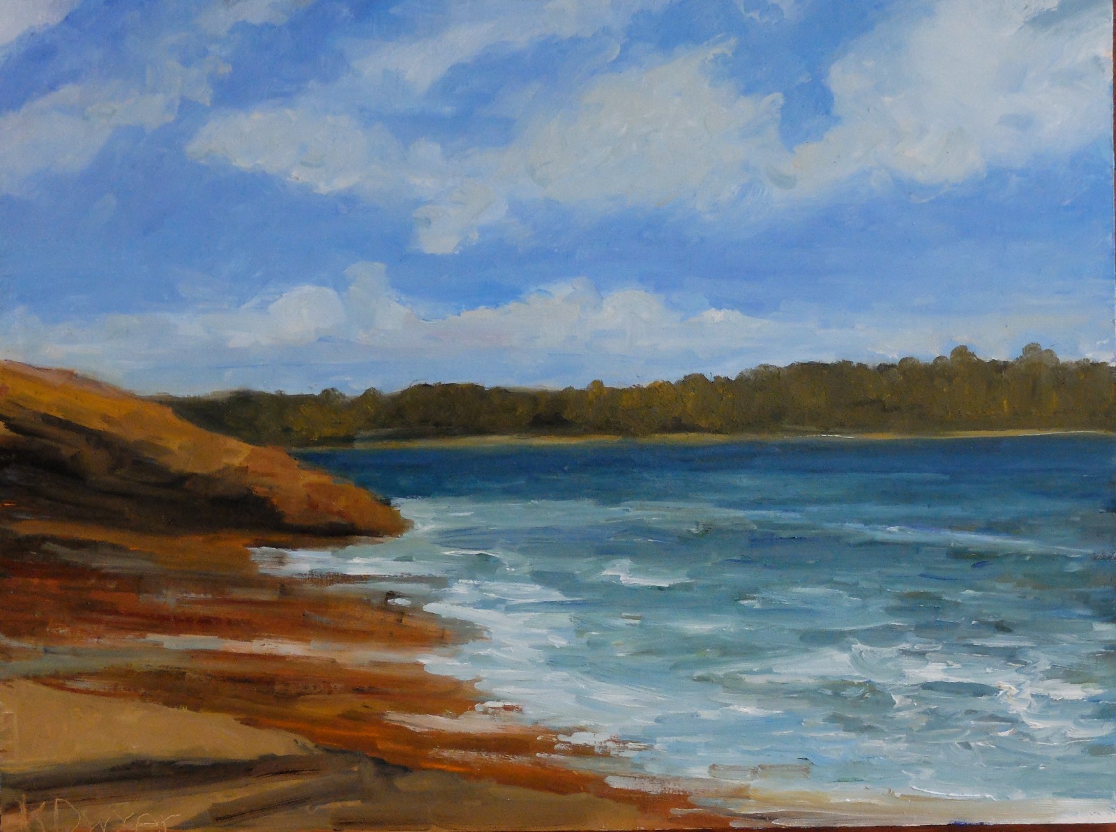 Original landscape oil painting, new, signed, Acadia, Maine, seashore, seascape