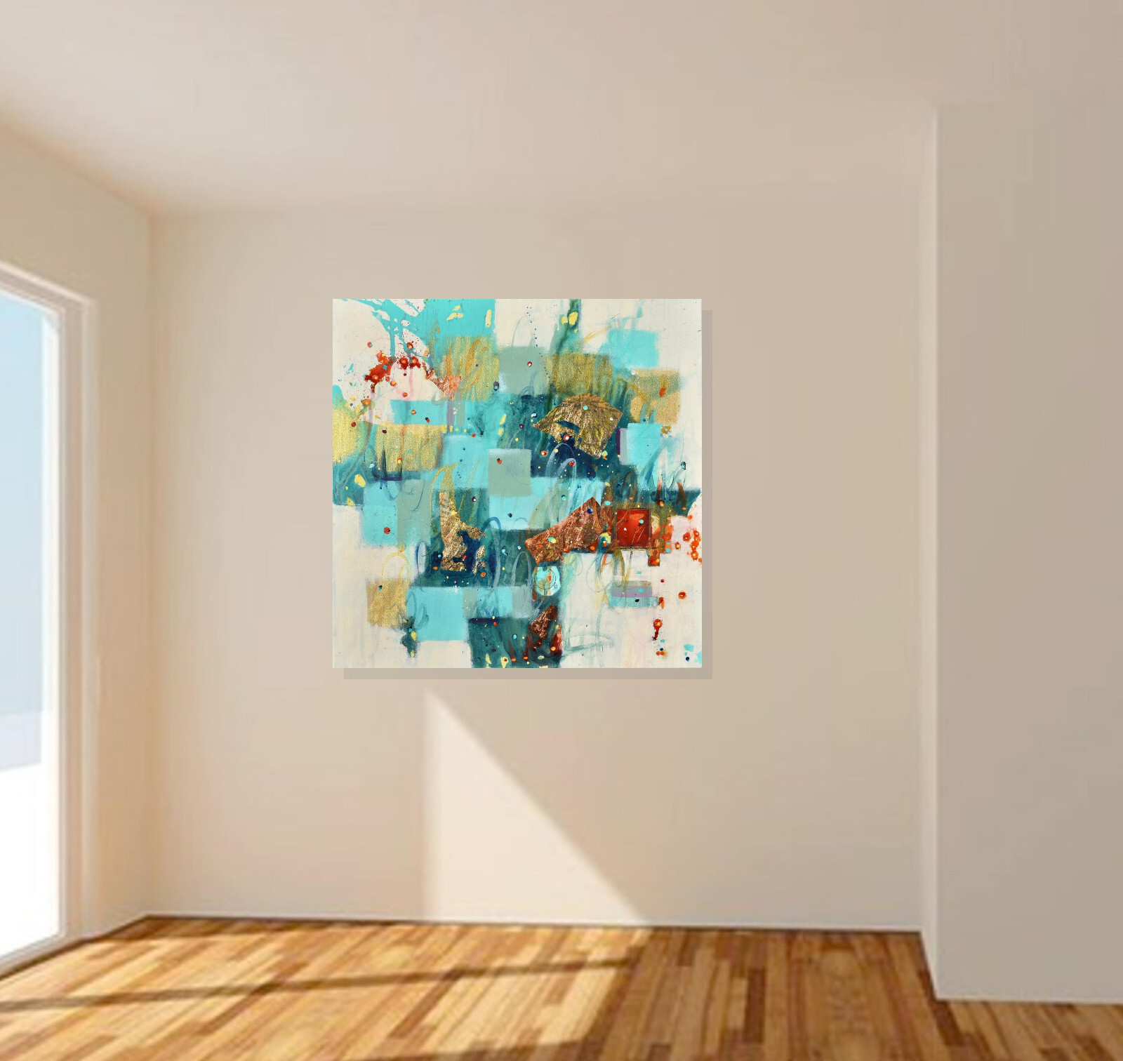 One Wintry Day – Abstract art – 24 x 24 IN / 61 x 61 CM – Abstract Painting