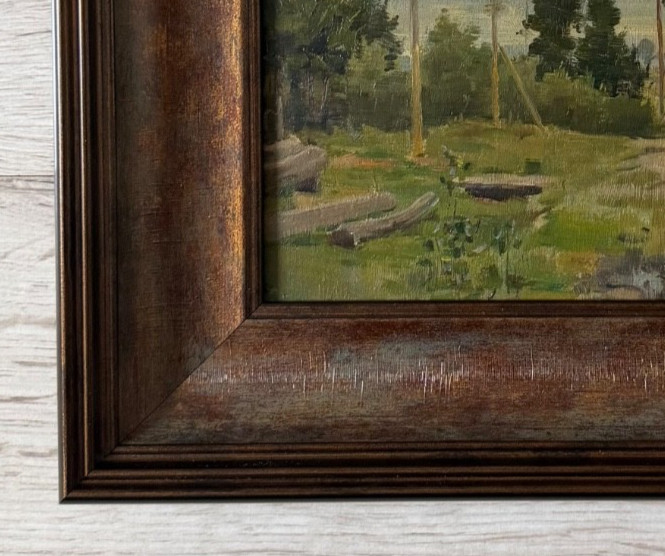 Antique oil painting framed