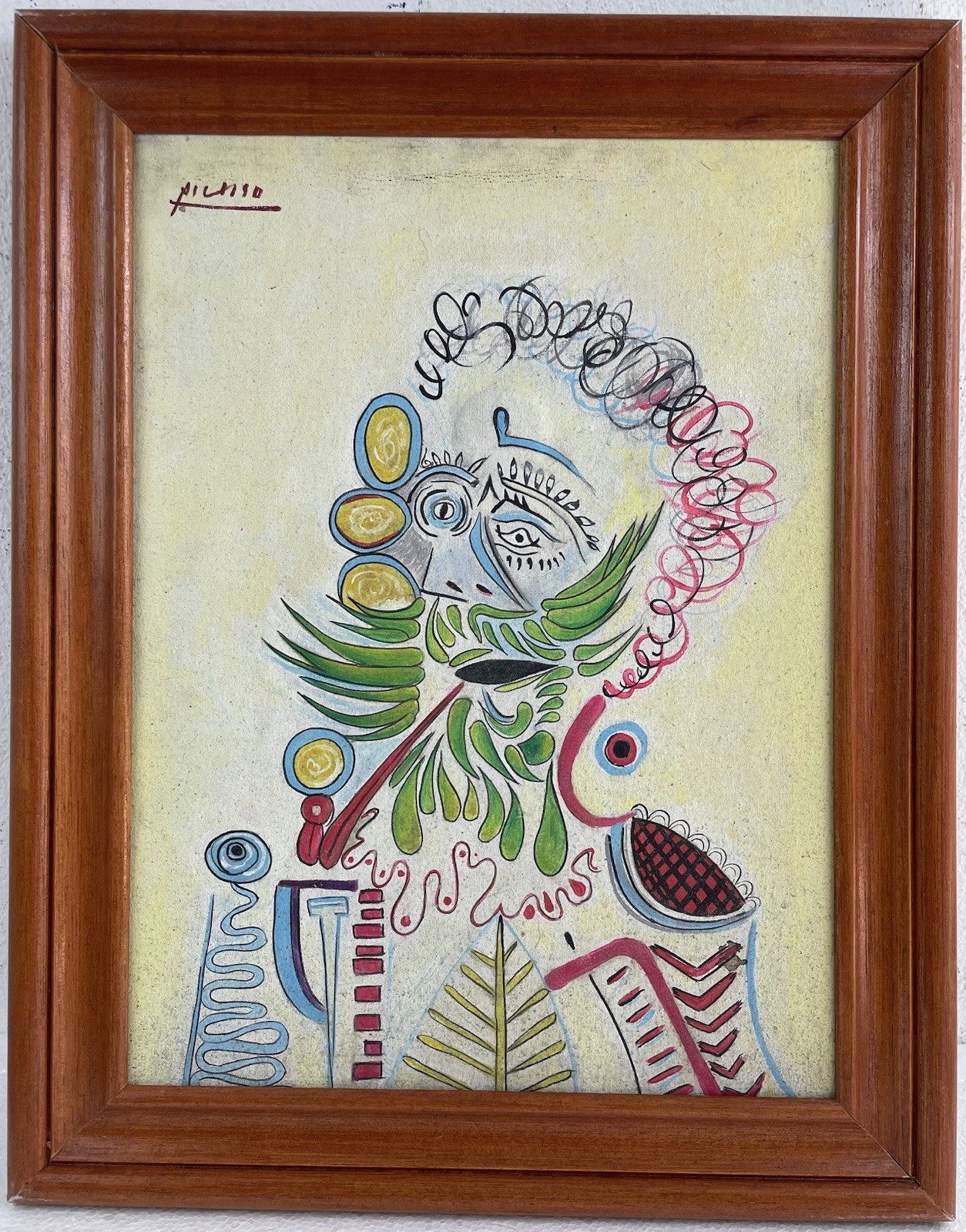 Pablo Picasso Oil On Canvas (Handmade) signed and stamped Framed