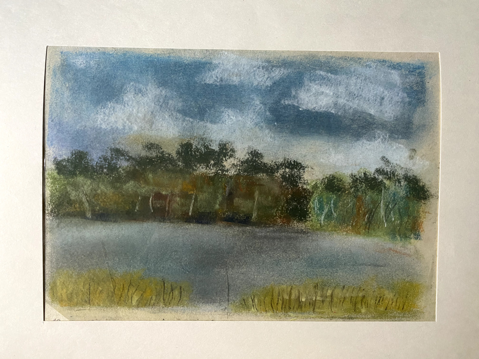 Tobias Nicklitzsch *1982 Berlin Pastel View Of The Lake With Birch Forest