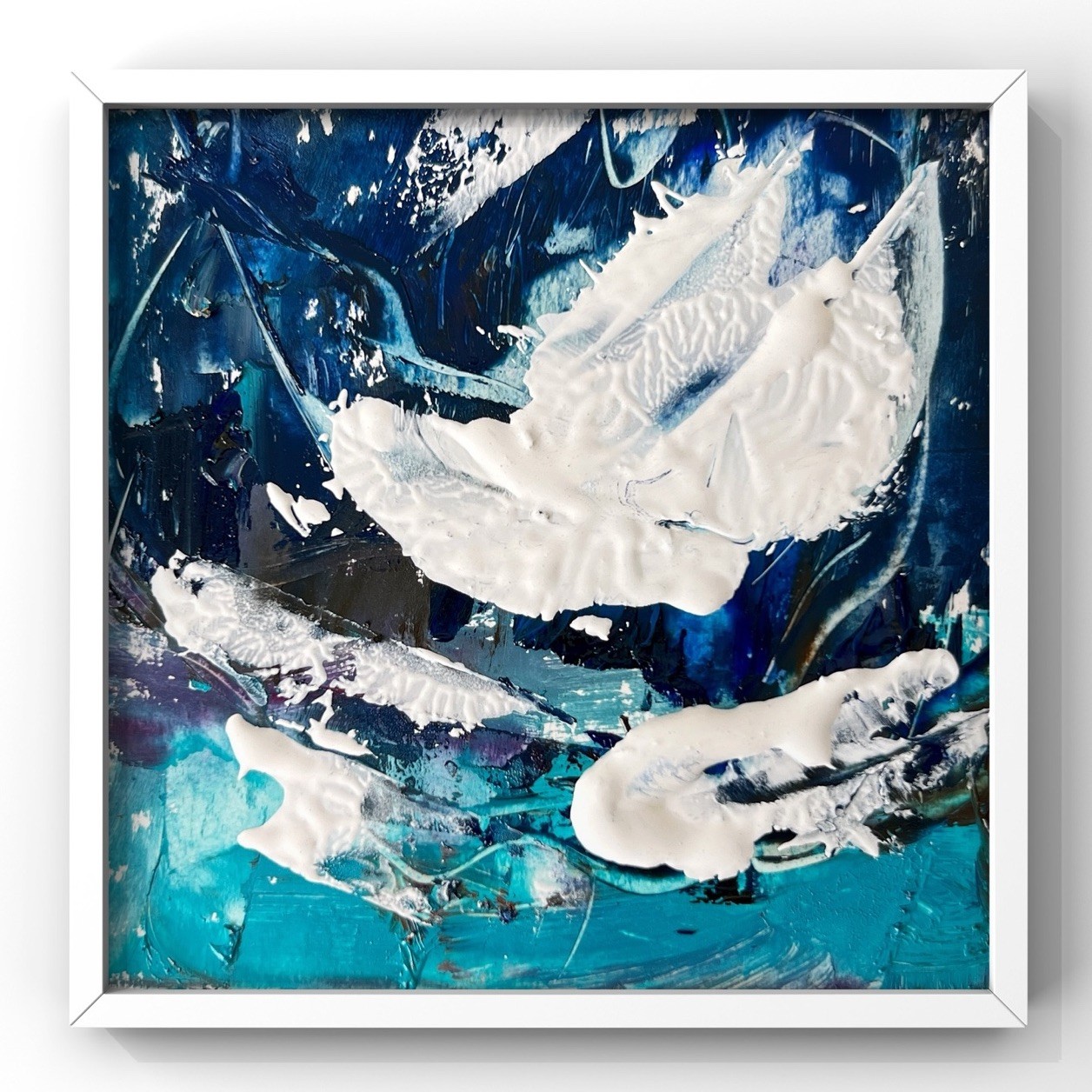 Blue Water Oil Painting Pacific Ocean Symphony Artwork Contemporary Marine Decor