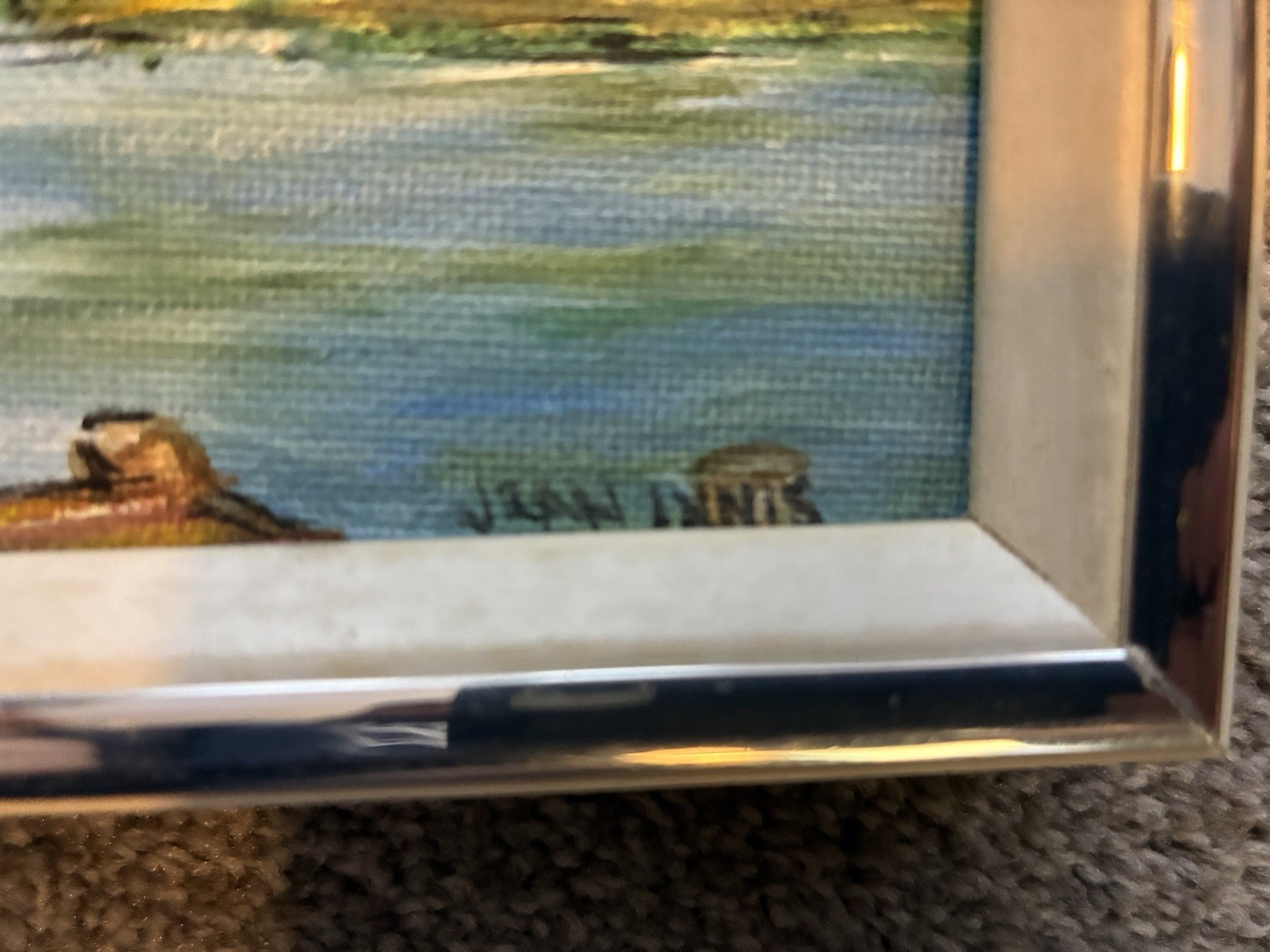 Painting Boats Nautical Landscape 5×7 in. Jean Innis – Art Luxury Aesthetic Room
