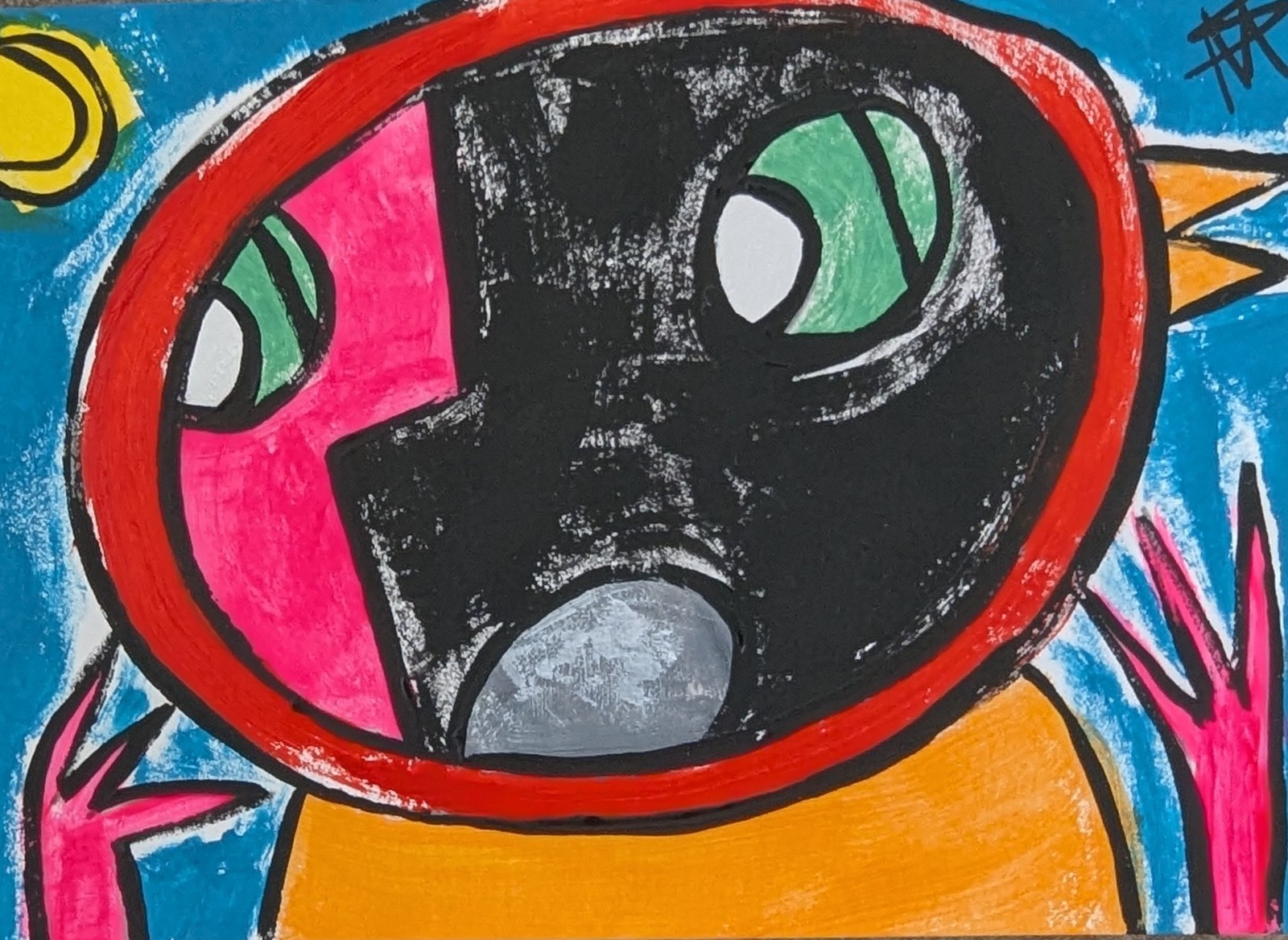 Original ACEO Cat Painting Collectible Modern Kitten Art Card Samantha McLean
