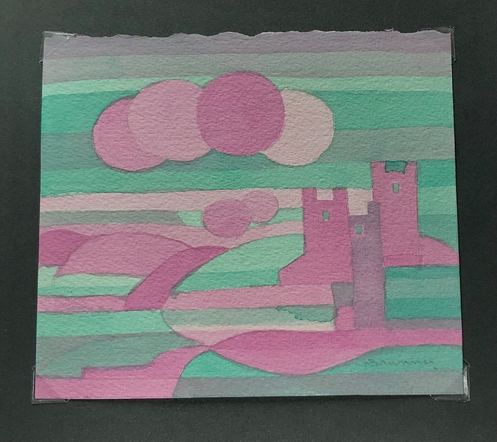 Castles On The Hill.Original Modern Painting. Bold,Vivid, Clear.Hermann Brunner