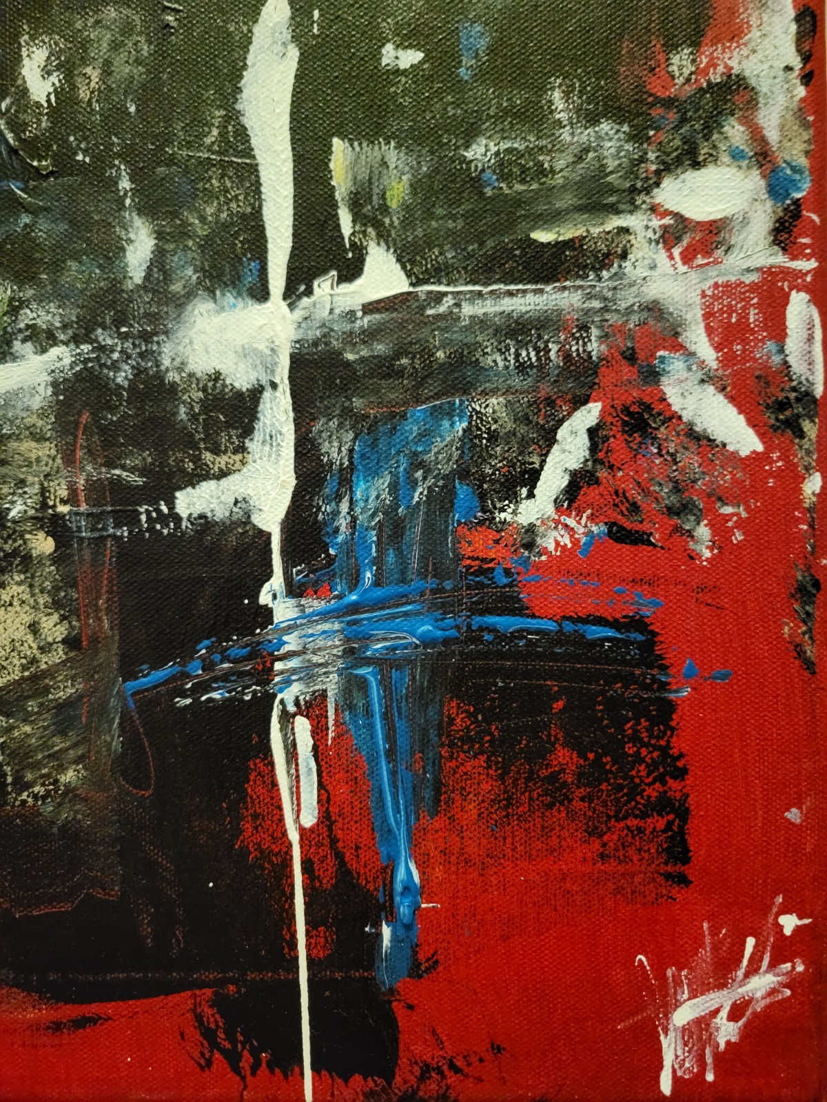 Original Beautiful Abstract Modern Art Piece Red Canvas