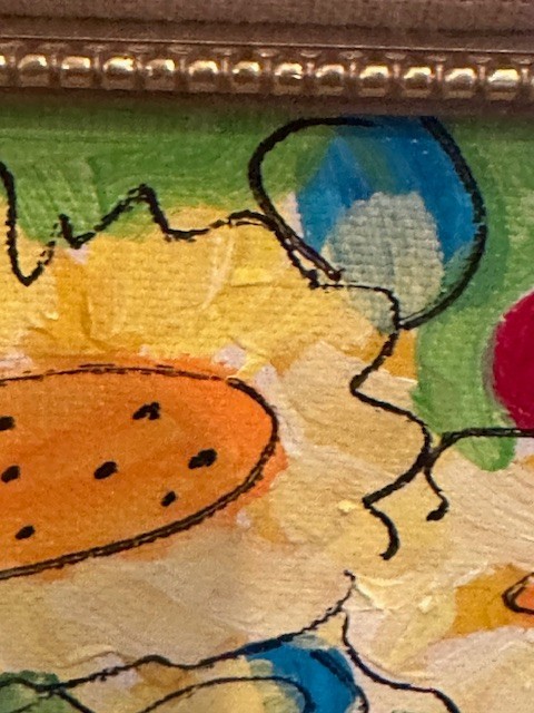 A.E. Barnes Original Art Painting Colorful Still Life Sunflowers Signed Framed