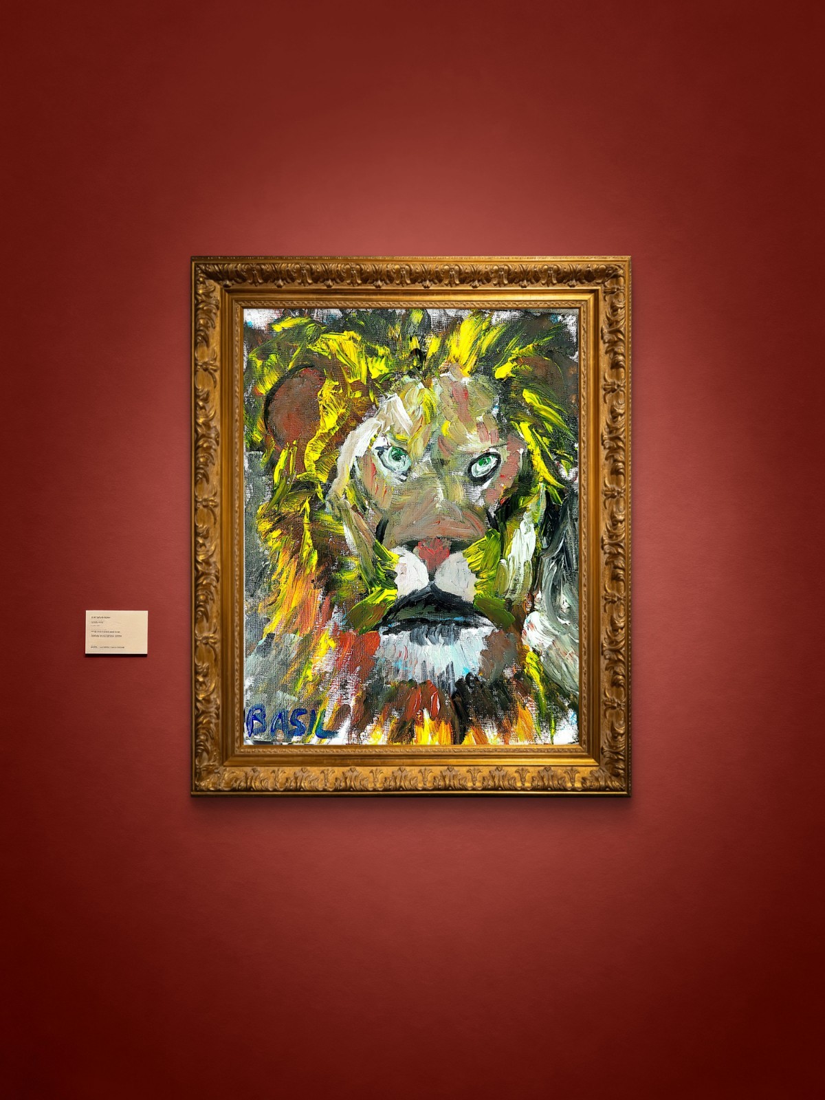 Lion Original Expressionism Acrylic Abstract Canvas Board 11×14