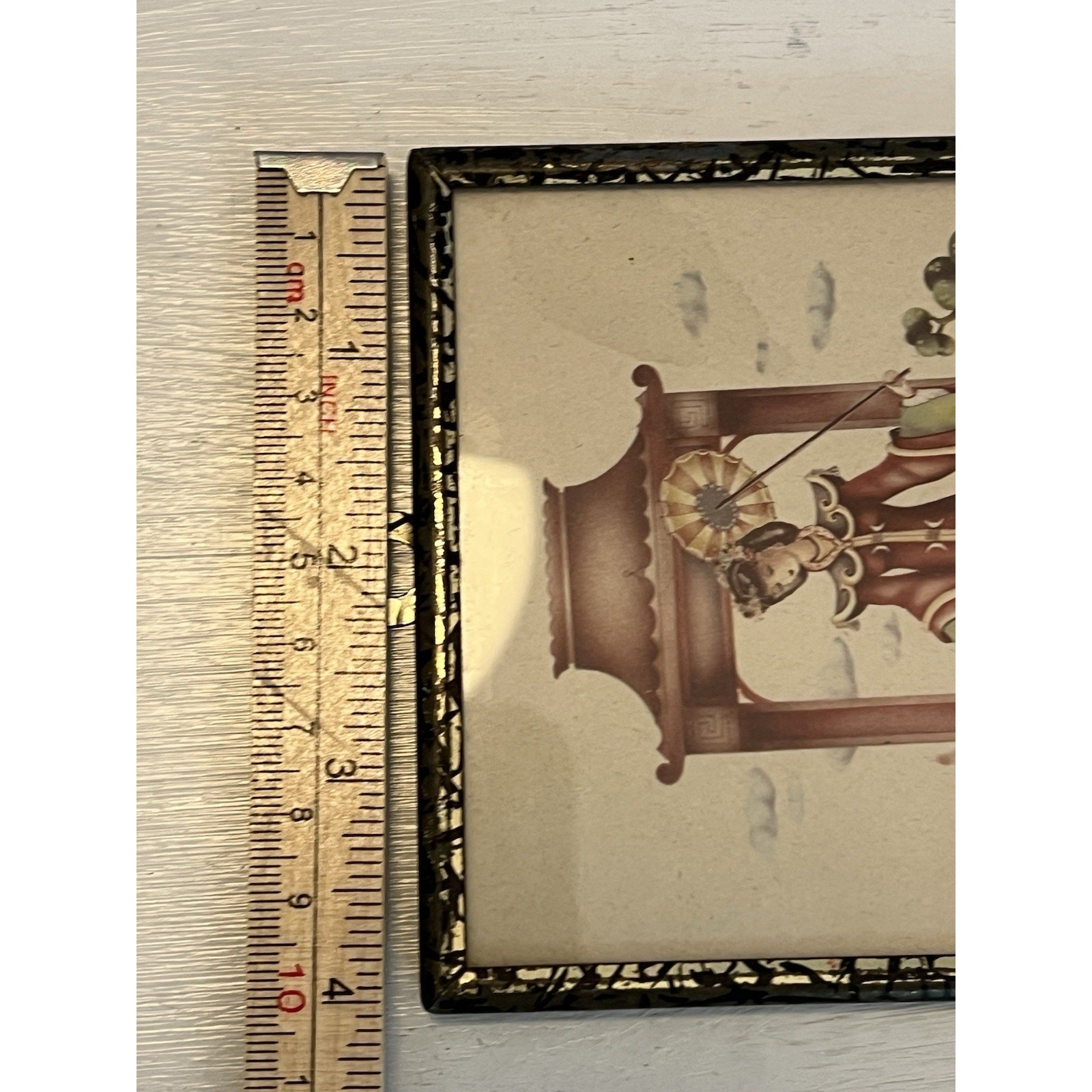 Vtg Miniature Well Art Frames 1950s Ladies Oriental Southern Belle 4×5 Set Of 2