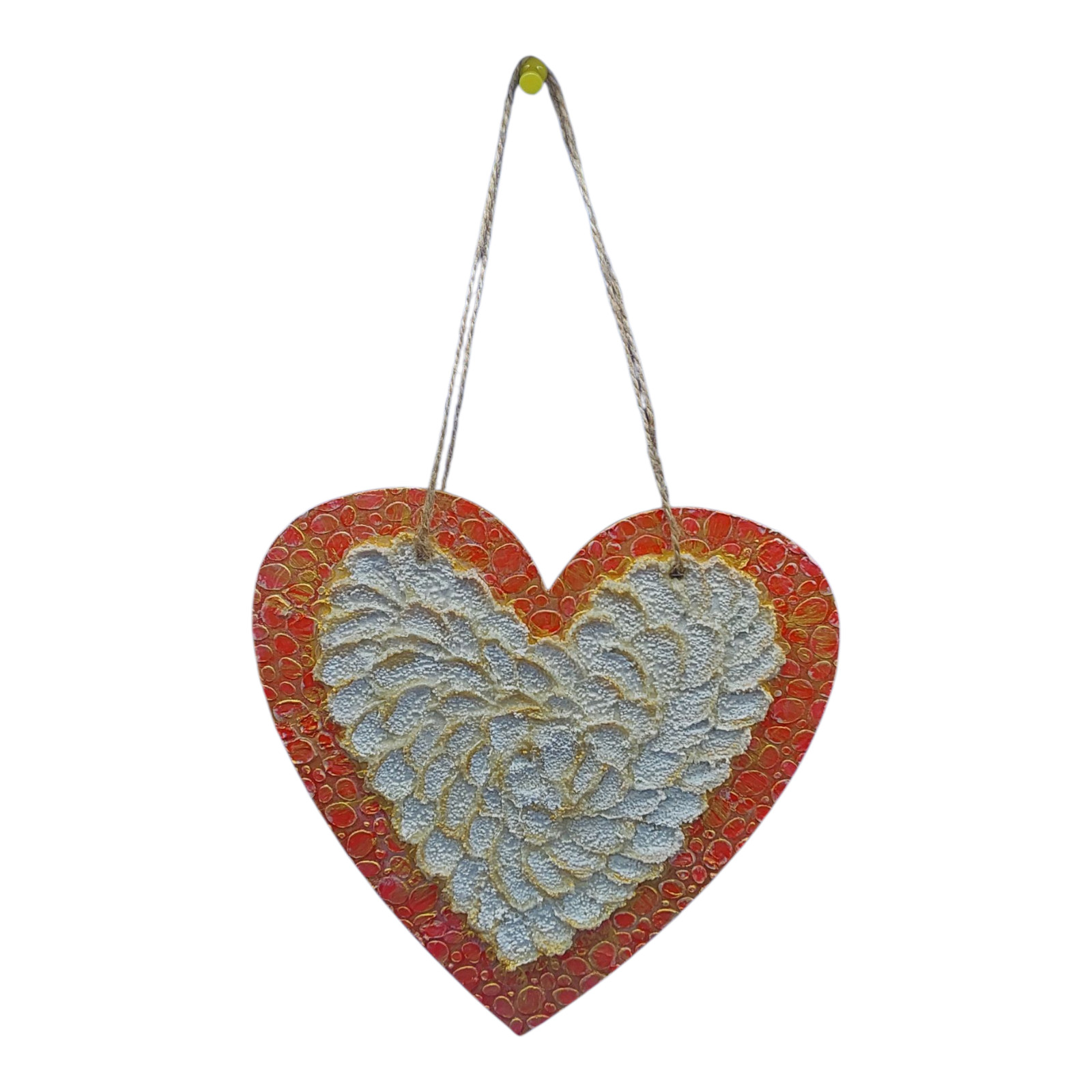 Heart 3D Original Deco Panel Gift for Her Volumetric Painting Wall Art Handmade