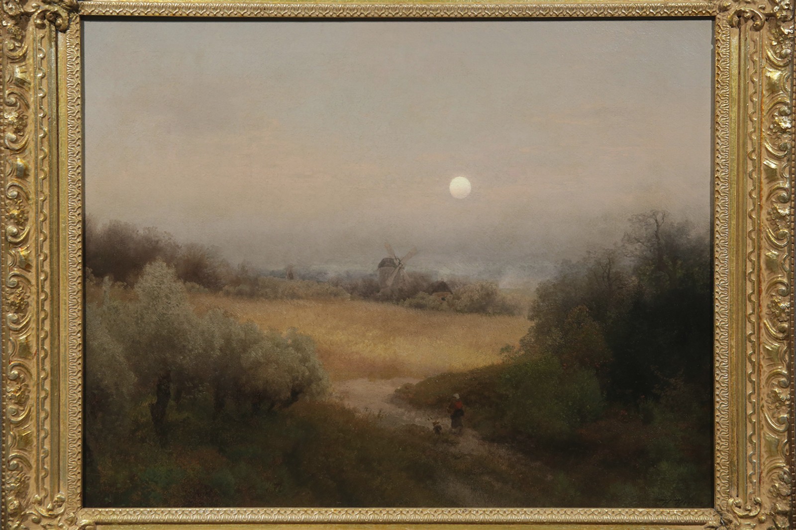 Twilight Romantic Landscape Painting att. to German-American Hermann Herzog