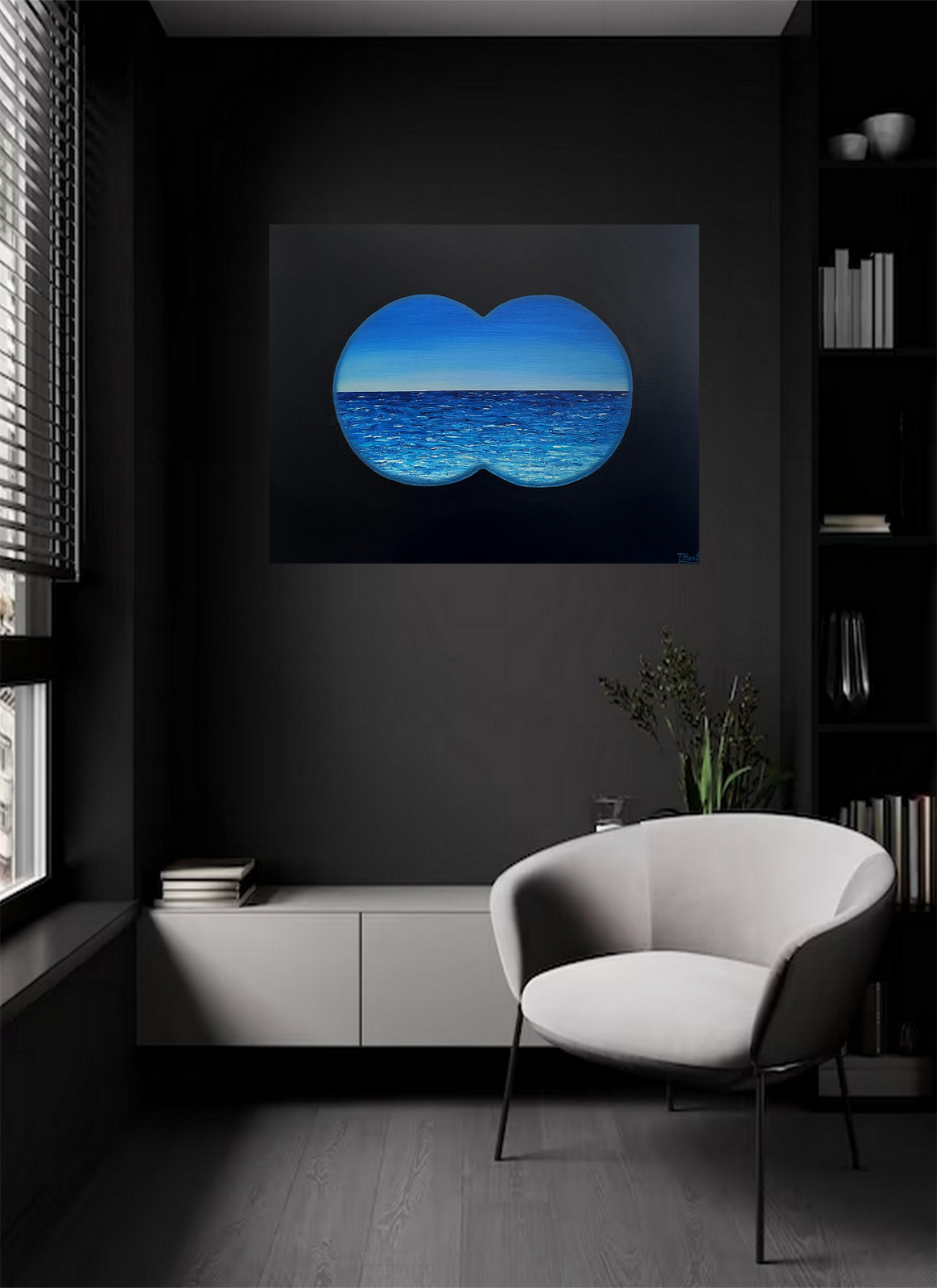 Original Acrylic Seascape painting «Looking for the Summer», 22″x28″x0.75″