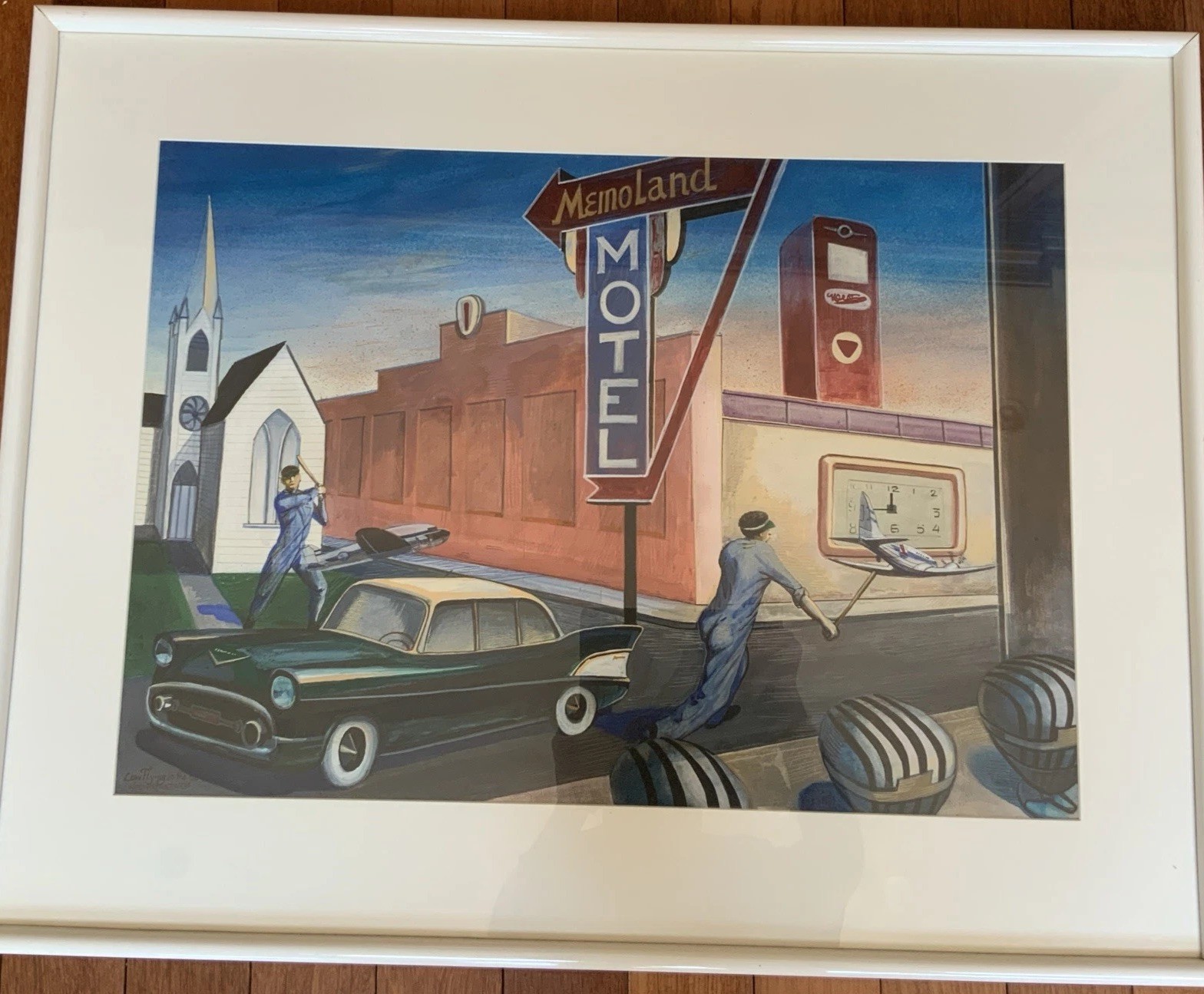 Henryk M. Fantazos b. 1944 Original Gouache Painting Surreal Polish American