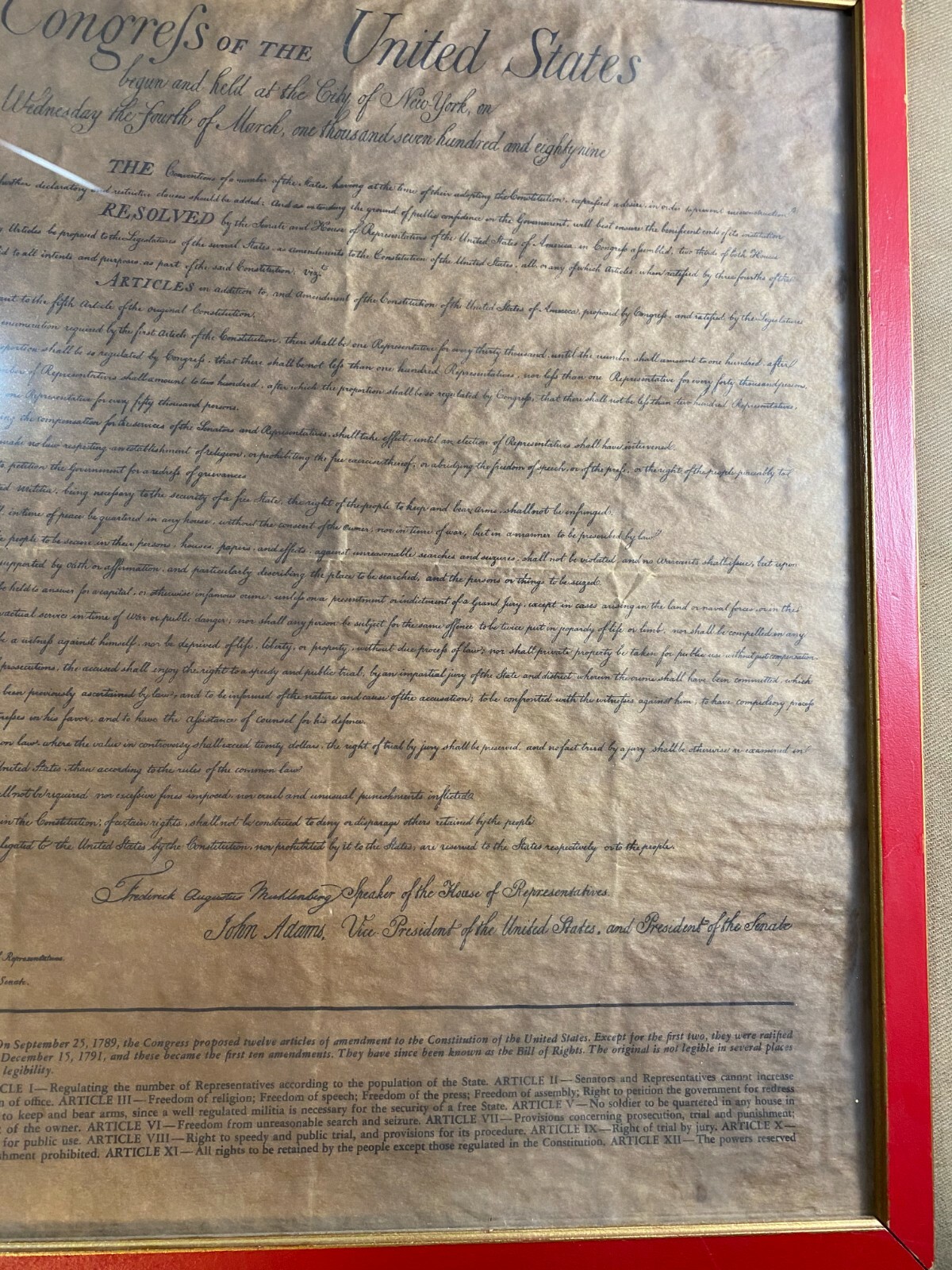 «Congress Of The United States» Print On Parchment Paper – Framed