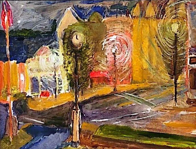 Wyalusing PA Rainy Night Jazz Unique Abstract Expressionism Wall Art