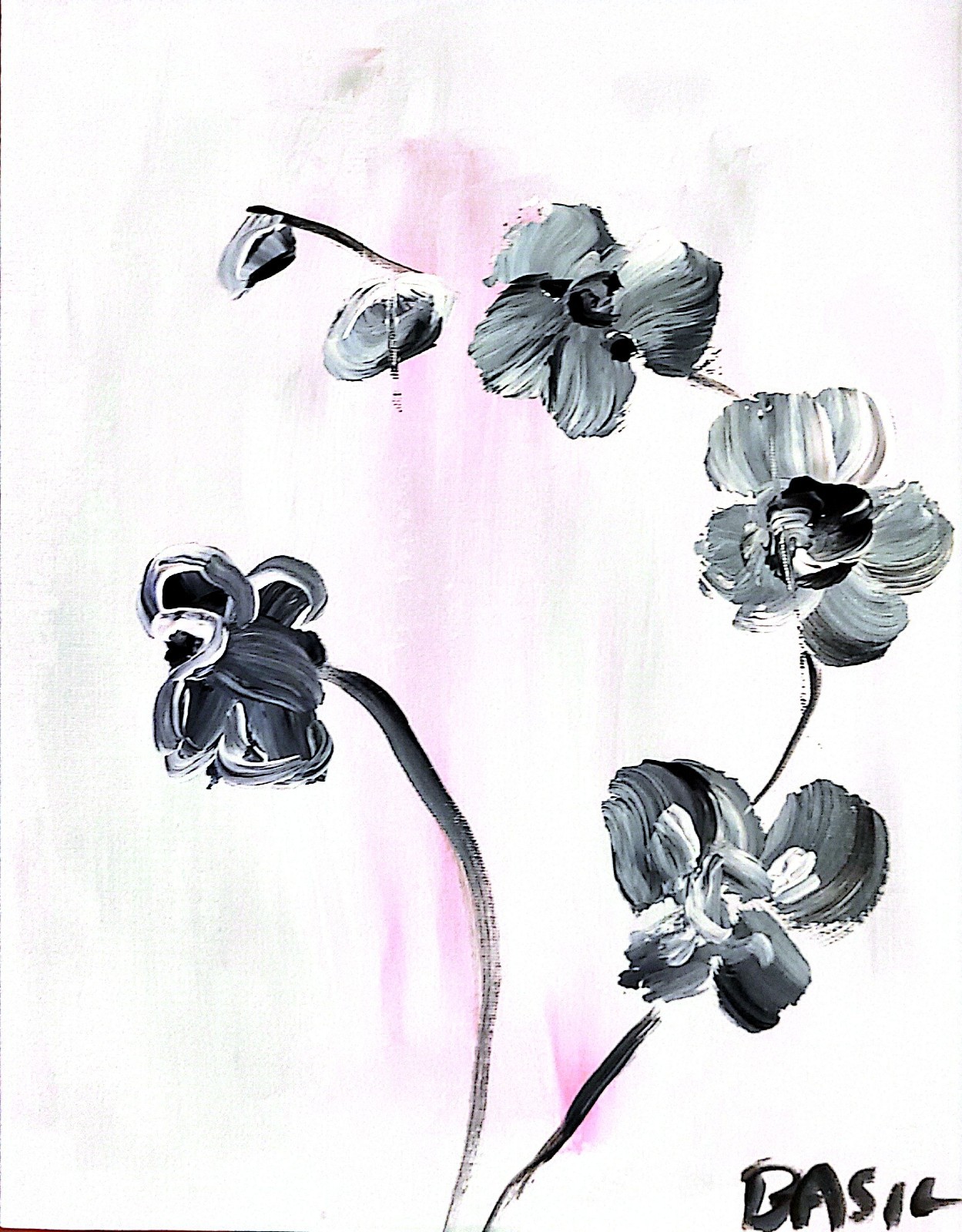 Orchid Minimalist Zen Contemporary Expressionist Original Painting