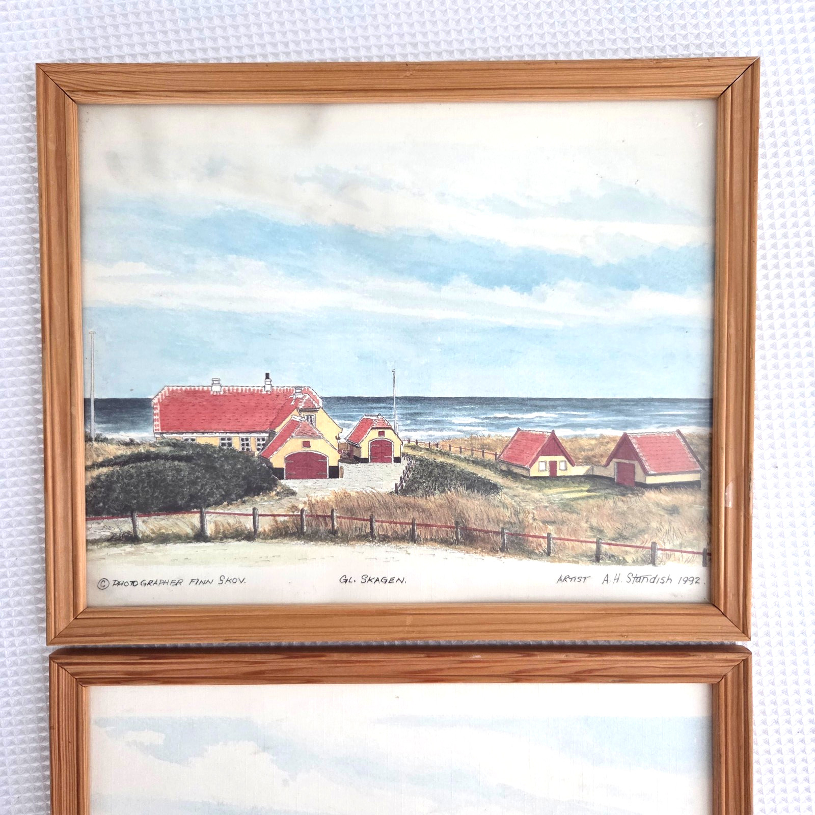 Set of 2 Seaside Art A. H. Standist 1992 Beach Lanscape 10.5″ x 12.5″