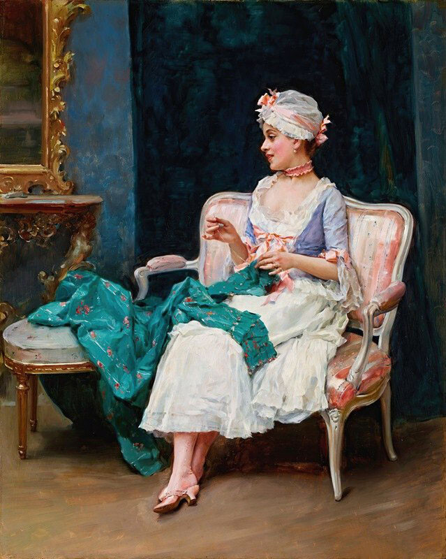 stunning oil painting handpainted on canvas-sew and mend