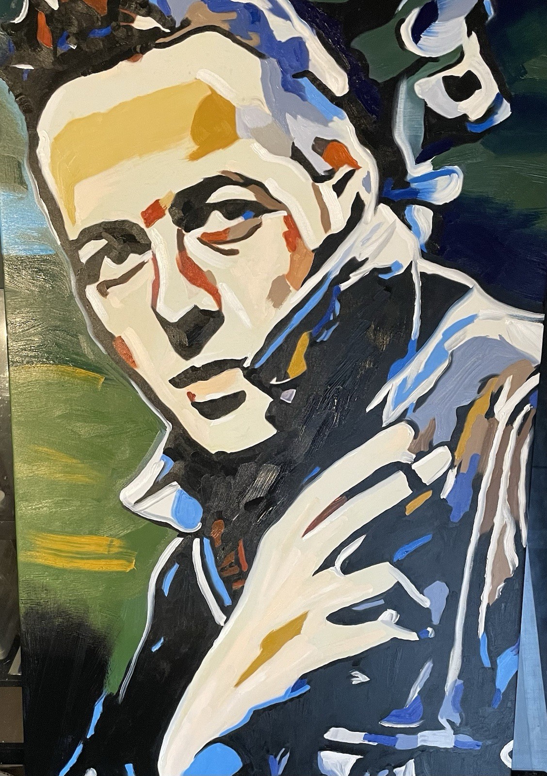 Joe Strummer Of The Clash Punk Rock Band Oil Painting On A 36 X 24 Inch Canvas