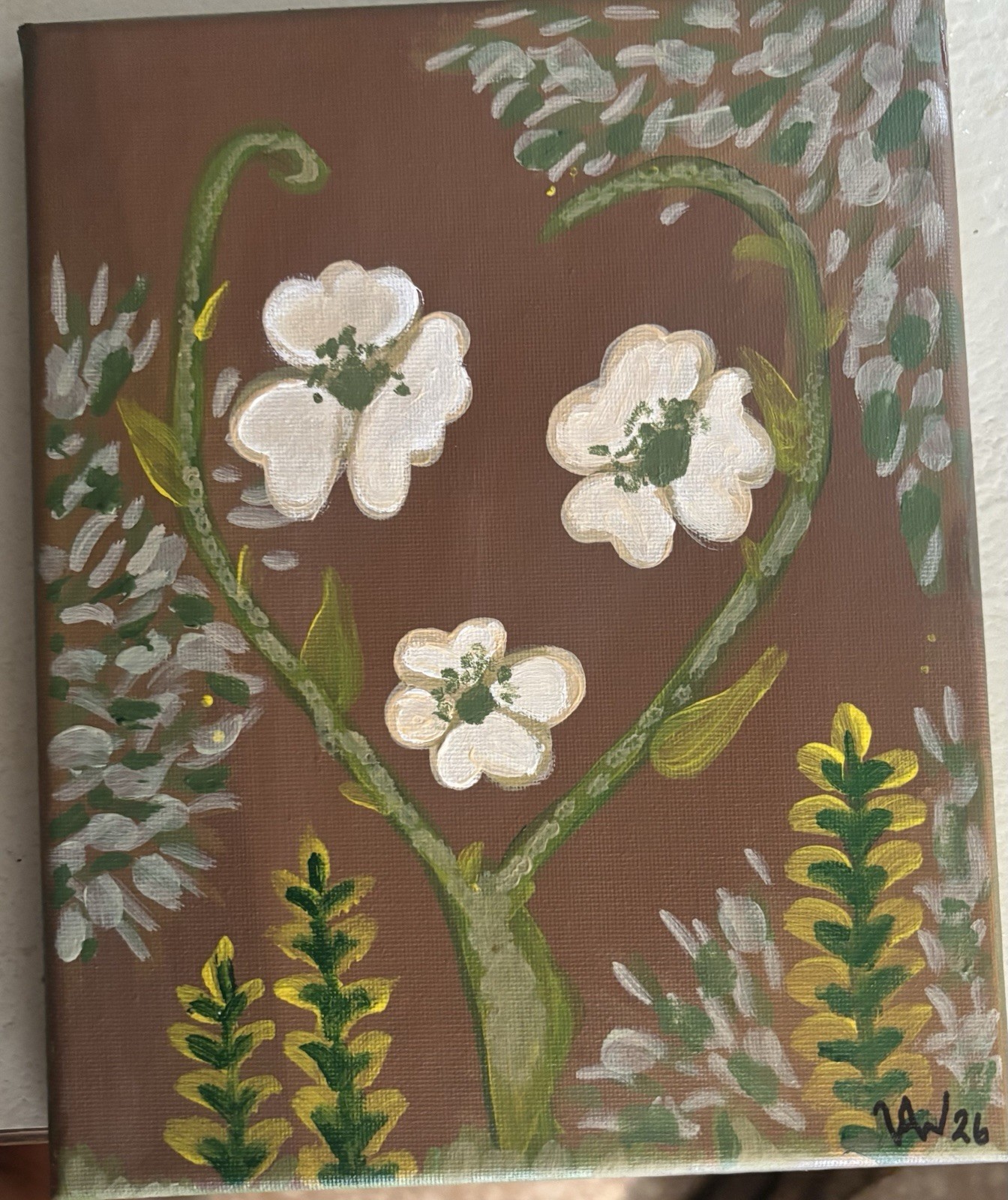 Victoria Watson «Heart Wood Bloom» Original Signed Canvas Painting Unframed 2026
