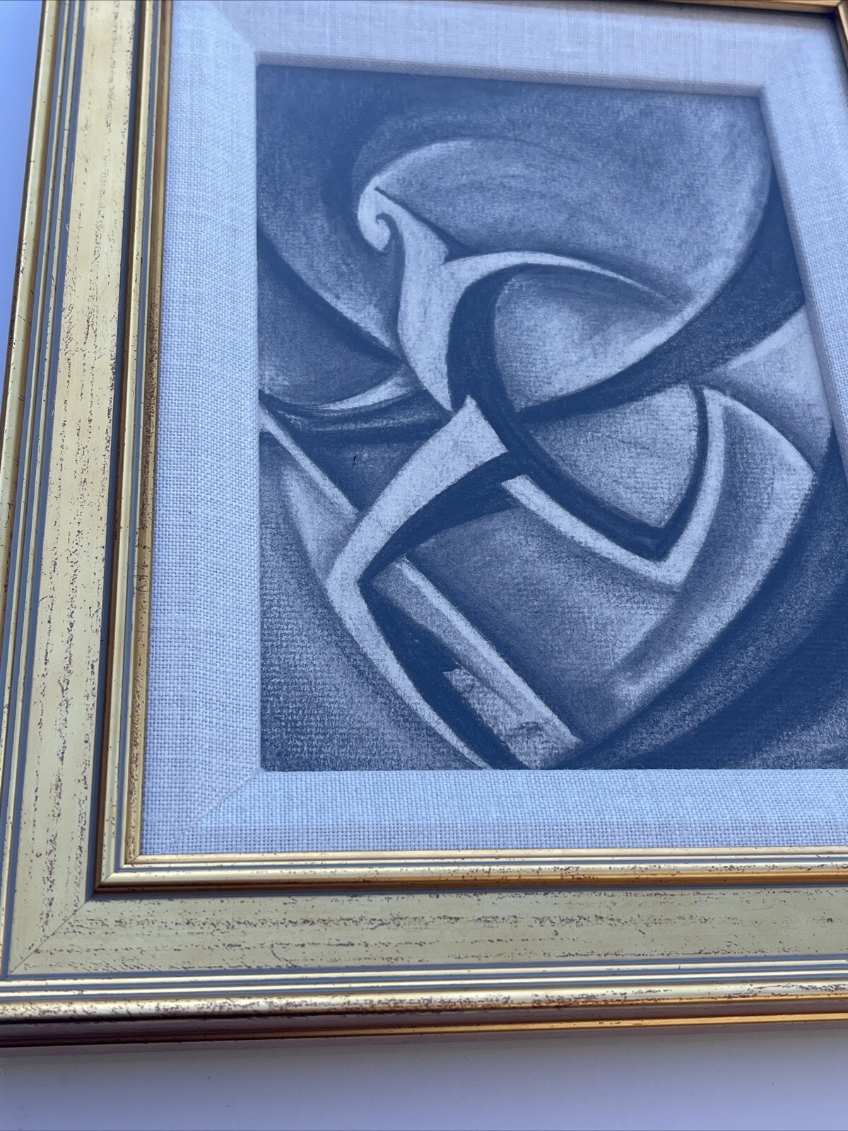 ANTIQUE Abstract Drawing Modernism Cubism Listed WALTER E COHEN JR 1930’s Deco