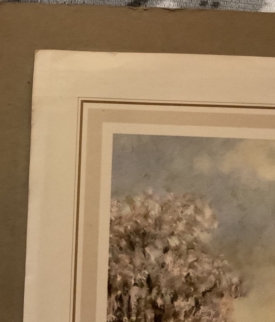 Vintage Spring Farm Scene Litho Picture 14 X 18 By H. C. Walcott