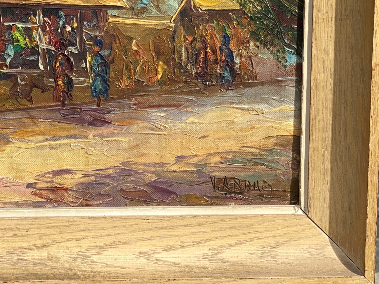 V. Andres (French, 20th C), VTG mid- 20th C Original Textured O/B «Notre Dame»!