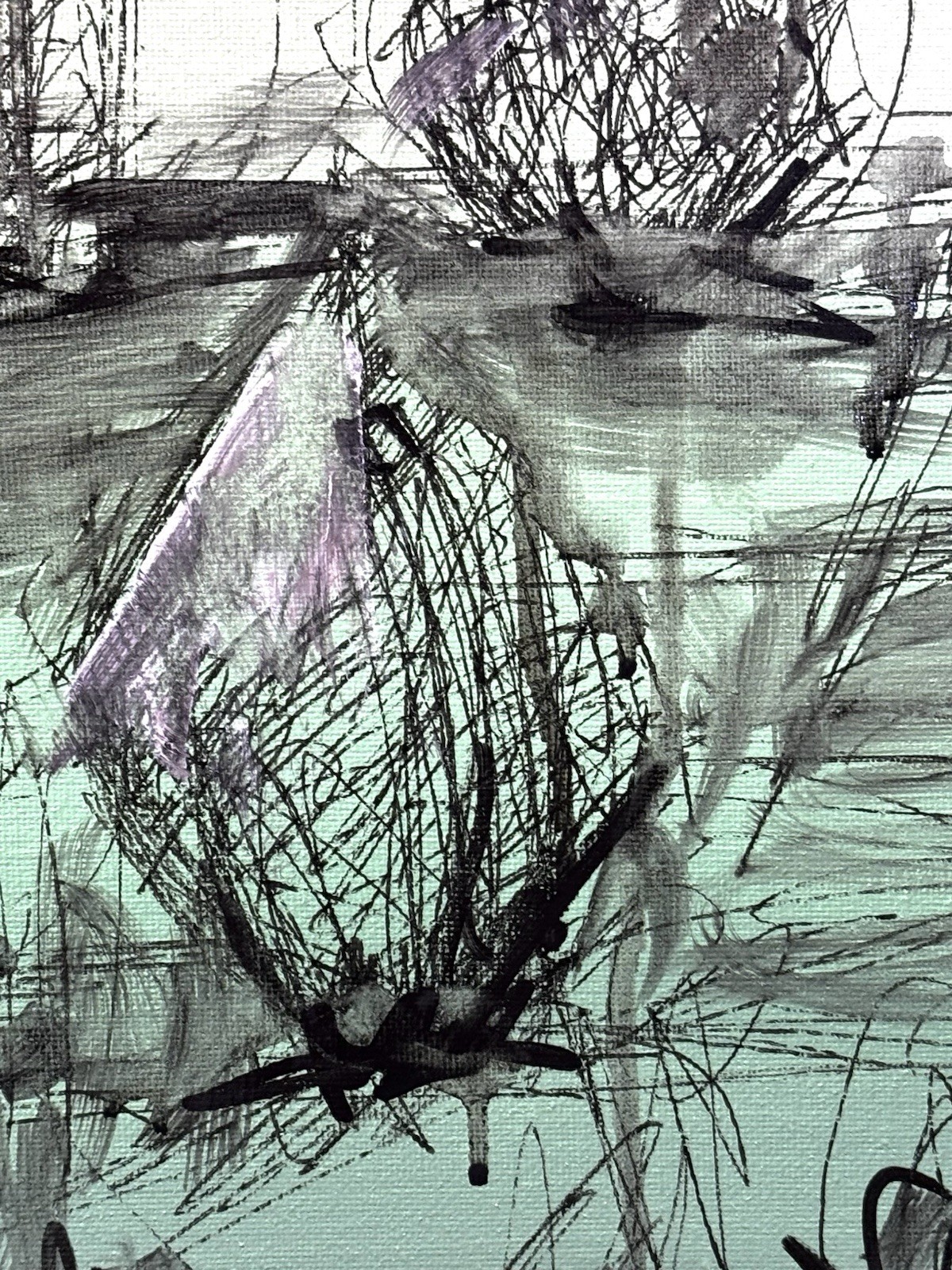 Original Abstract Expressionism 12×16 Trees Handmade Signed Fine Art 339