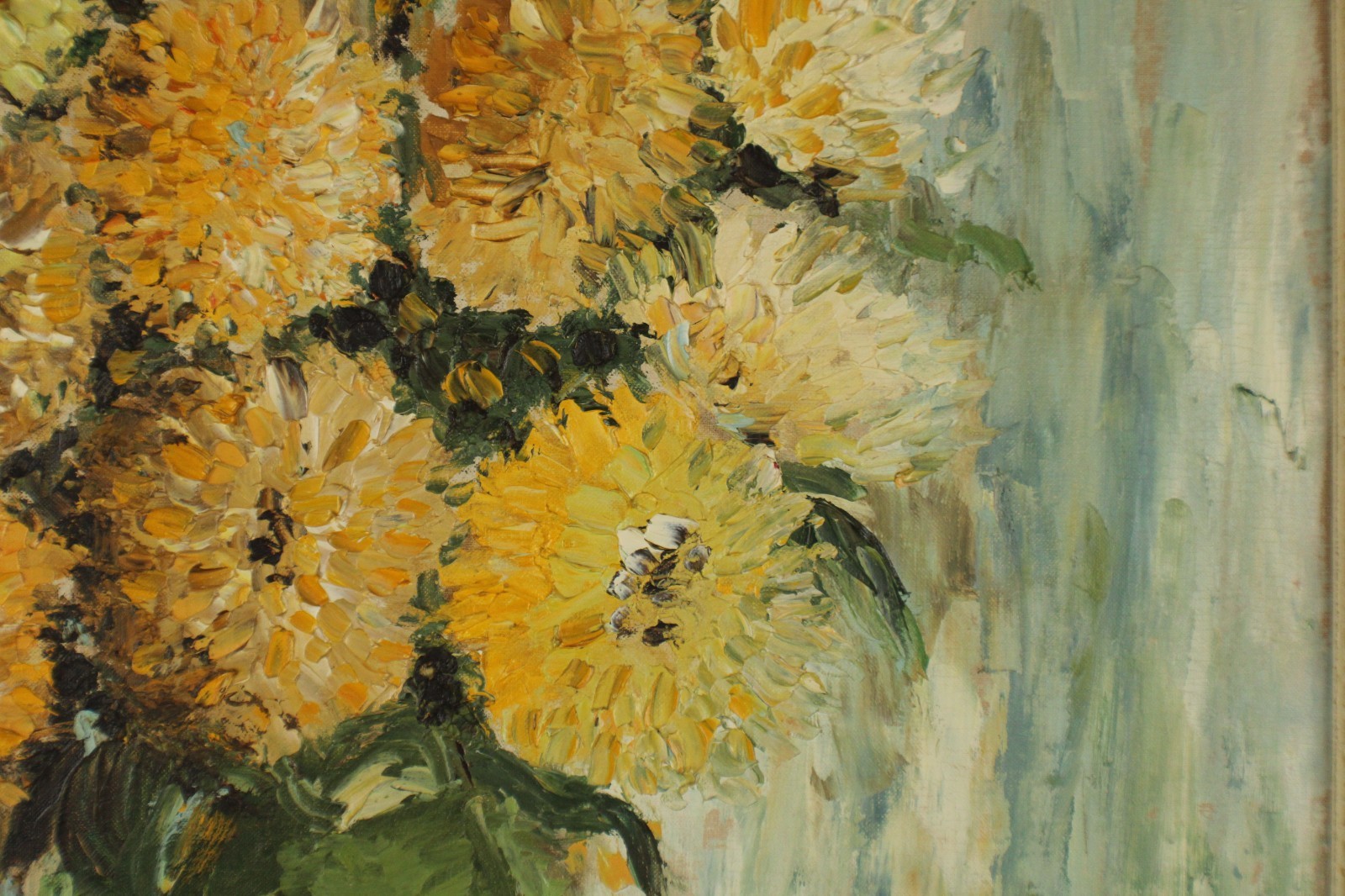 Mid Century Floral Still Life Oil Painting On Board Signed Brandon