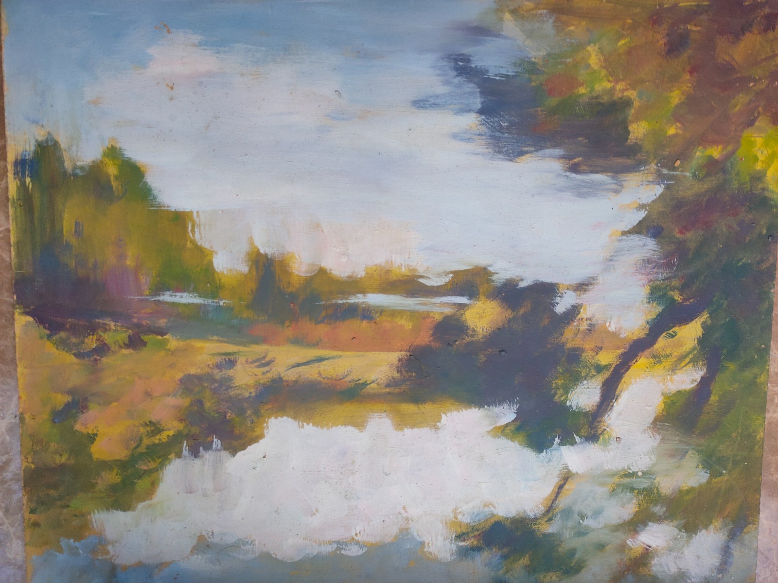 Study for a painting, Summer Landscape, oil on cardboard.