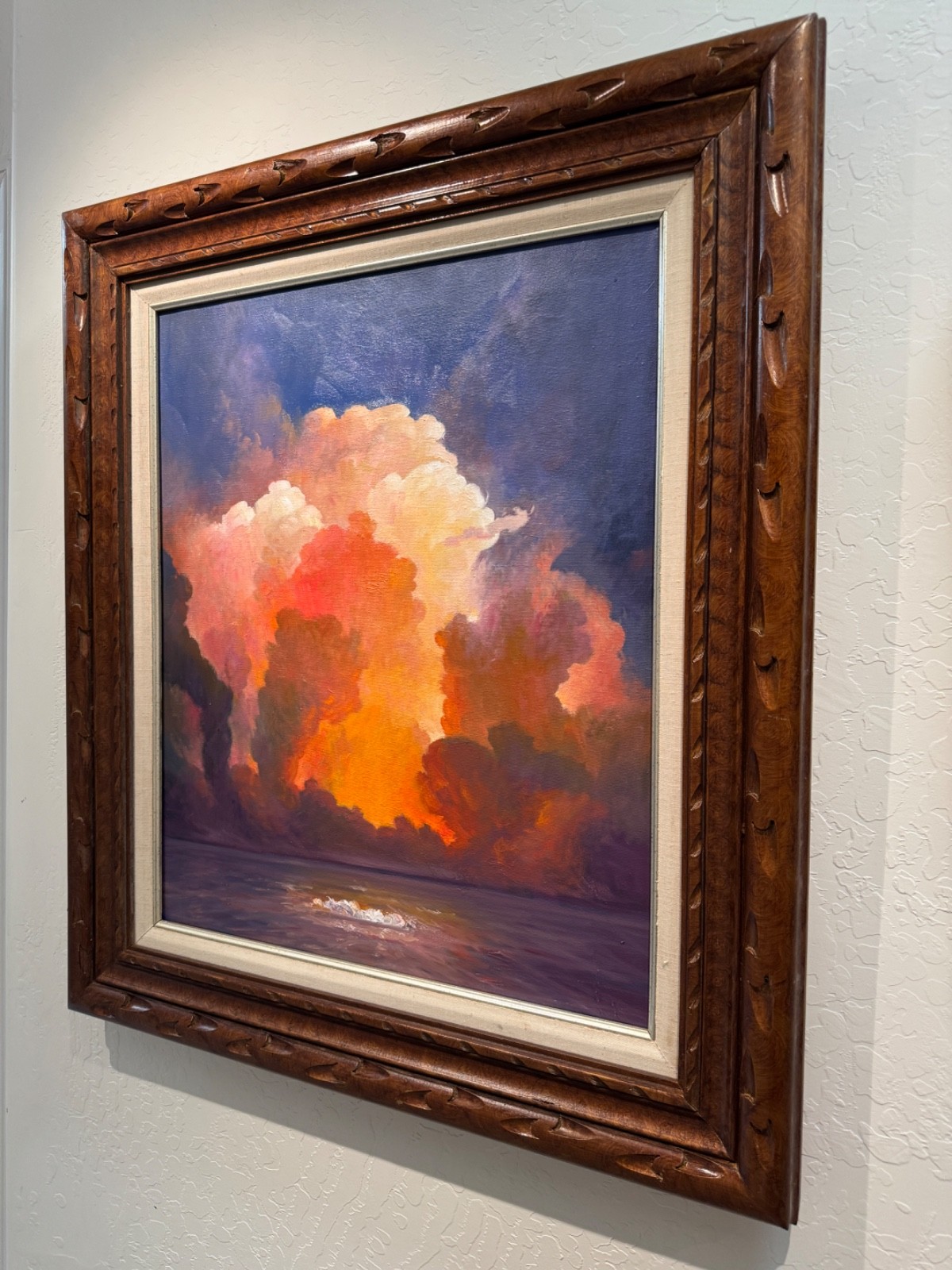 «Fire and Water» Sunset oil on canvas 2026 Framed YASAMI 32″ x 28″